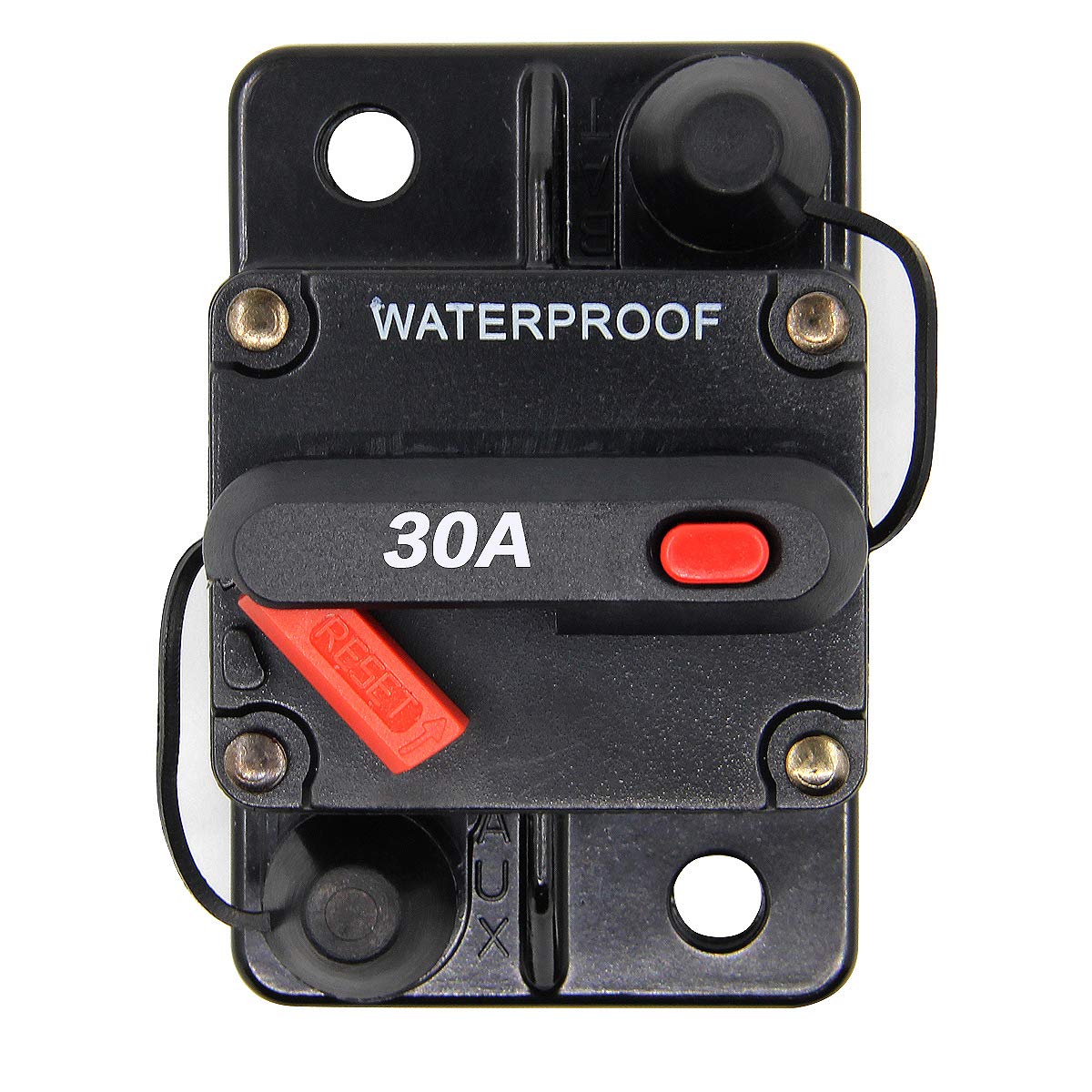 Zookoto 12V-24V Dc Manual Reset 30A Circuit Breaker Fuse Holder For Motor Auto Car Marine Boat Bike Stereo Audio Waterproof