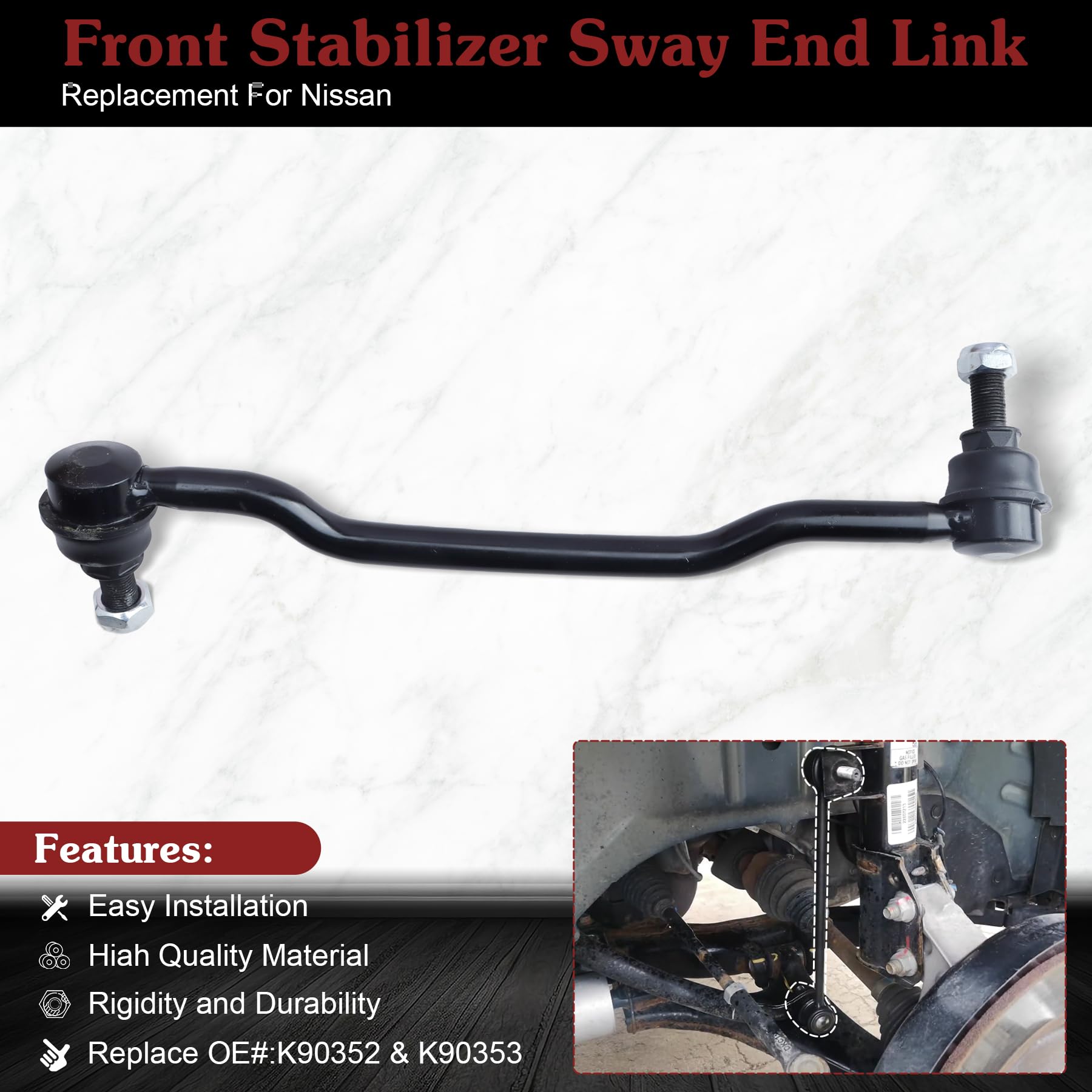 Stiueoav K90352 K90353 Sway Bar Link - Front Stabilizer End Link Compatible With 2002-2006 Nissan Altima?2004-2008 Nissan Maxima