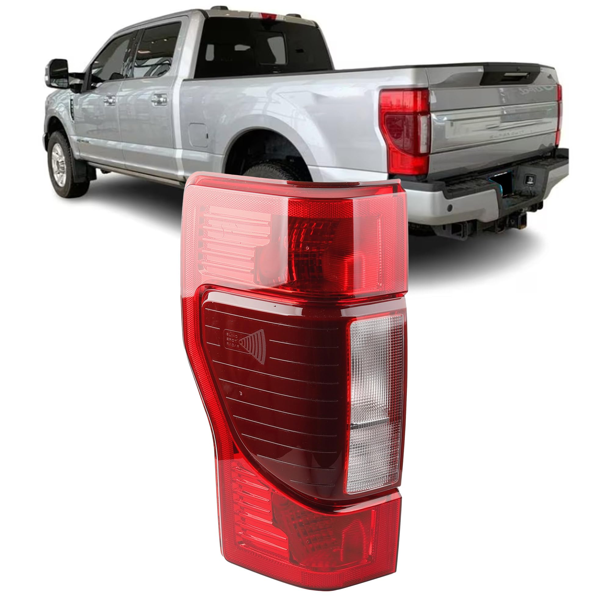 Dasbecan Left Driver Side Tail Light Assembly Compatible With 2020 2021 2022 Ford F250 F350 Super Duty Blind Spot Module Can Be 