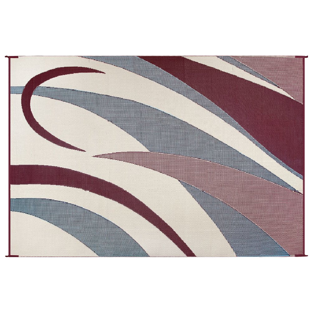 Stylish Camping Ga5 Burgundy/Black 8-Feet X 12-Feet Graphic Reversible Mat