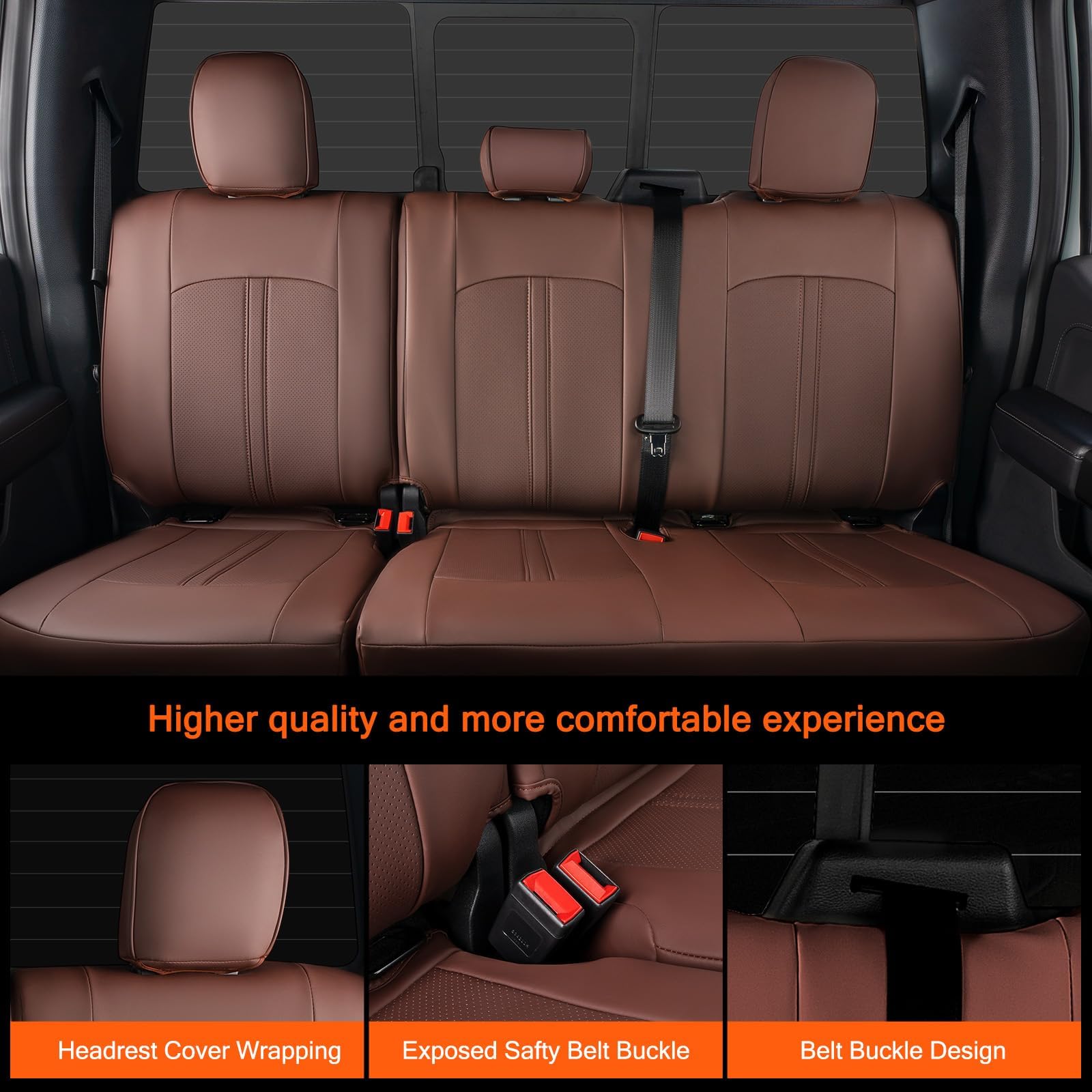 Super Cover for Ford F150 Seat Covers 2015-2025, Full Covered Leather Truck Pickup Seat Protectors Waterproof for F150 2024 2023