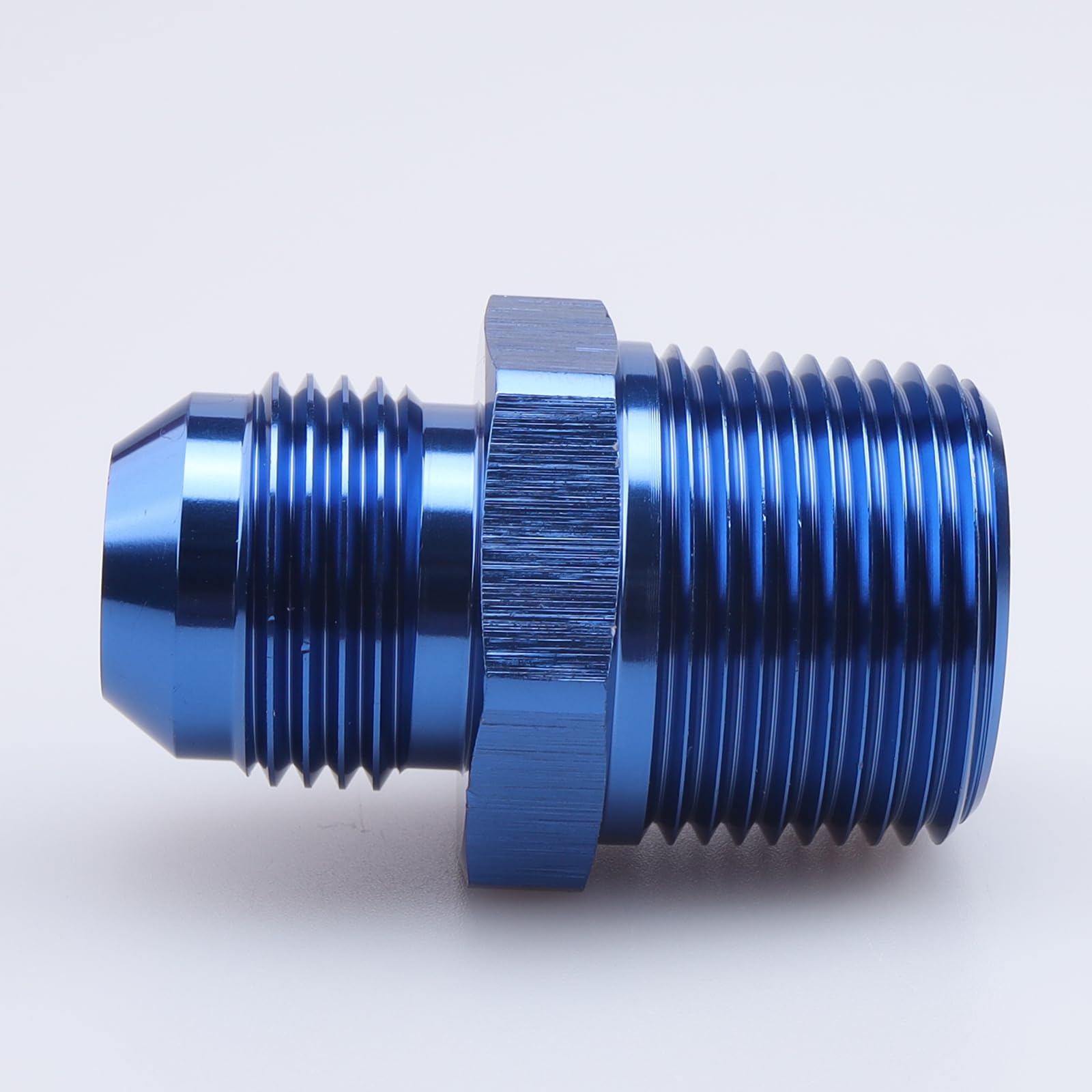 Ac Performance Male 3/4'' Npt To -12 An Flare Adapter Straight Aluminum Blue