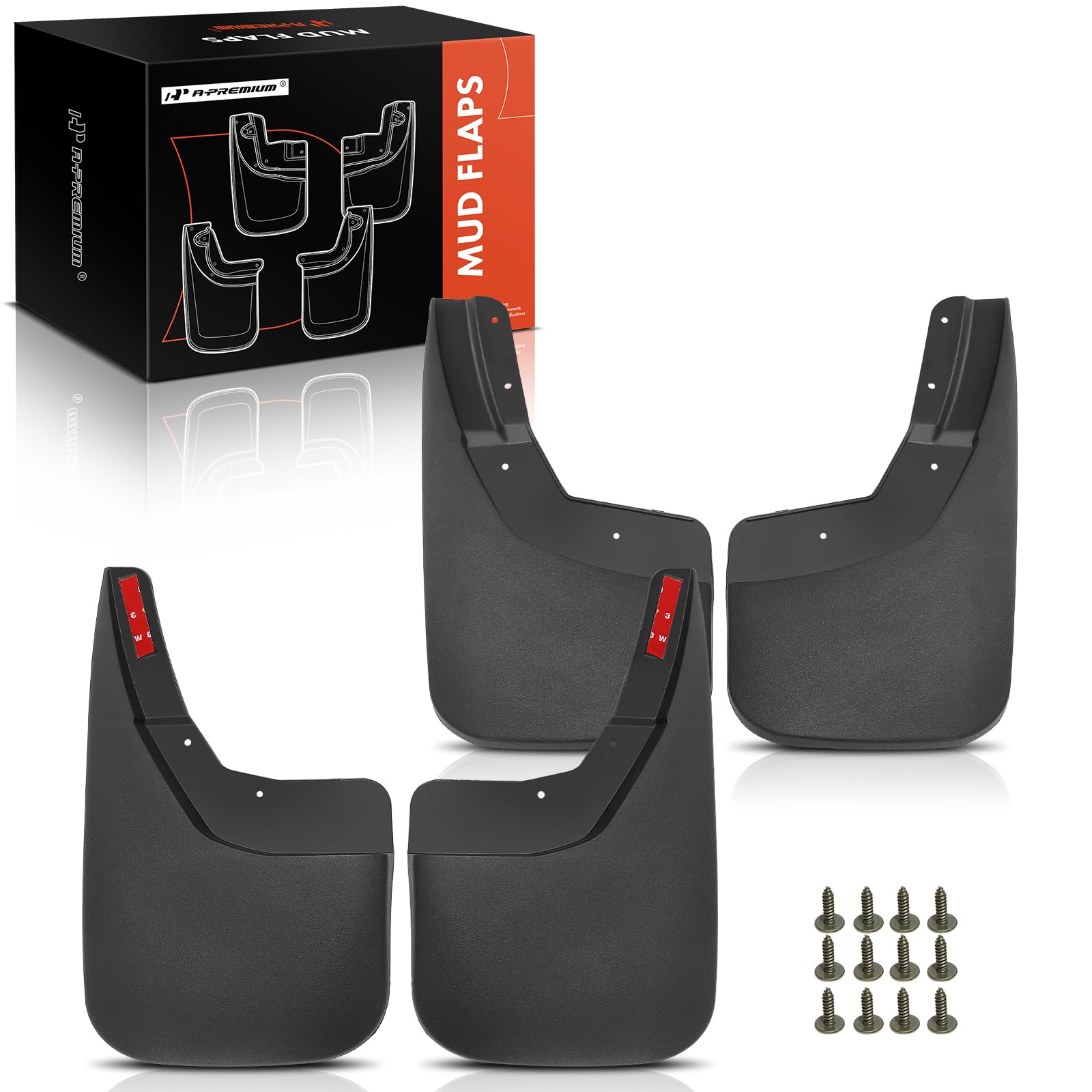 A-Premium Set Of 4Pcs Mud Flaps Splash Guards Mudguards Mudflaps With Hardware Kits Accessory Compatible With Chevrolet Silverad