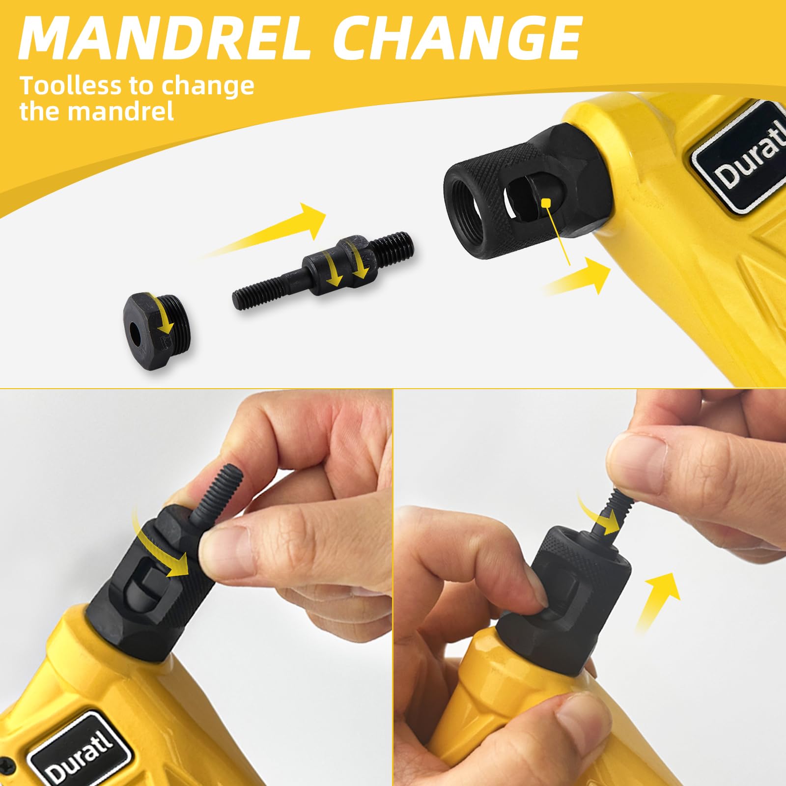 Duratl Rivet Nut Tool Kit, 8-Inch Hand Rivnut Tool For Tight Spaces, Nutsert Tool Kit With 96Pcs Rivnuts, 8 Metric & Sae Mandrel