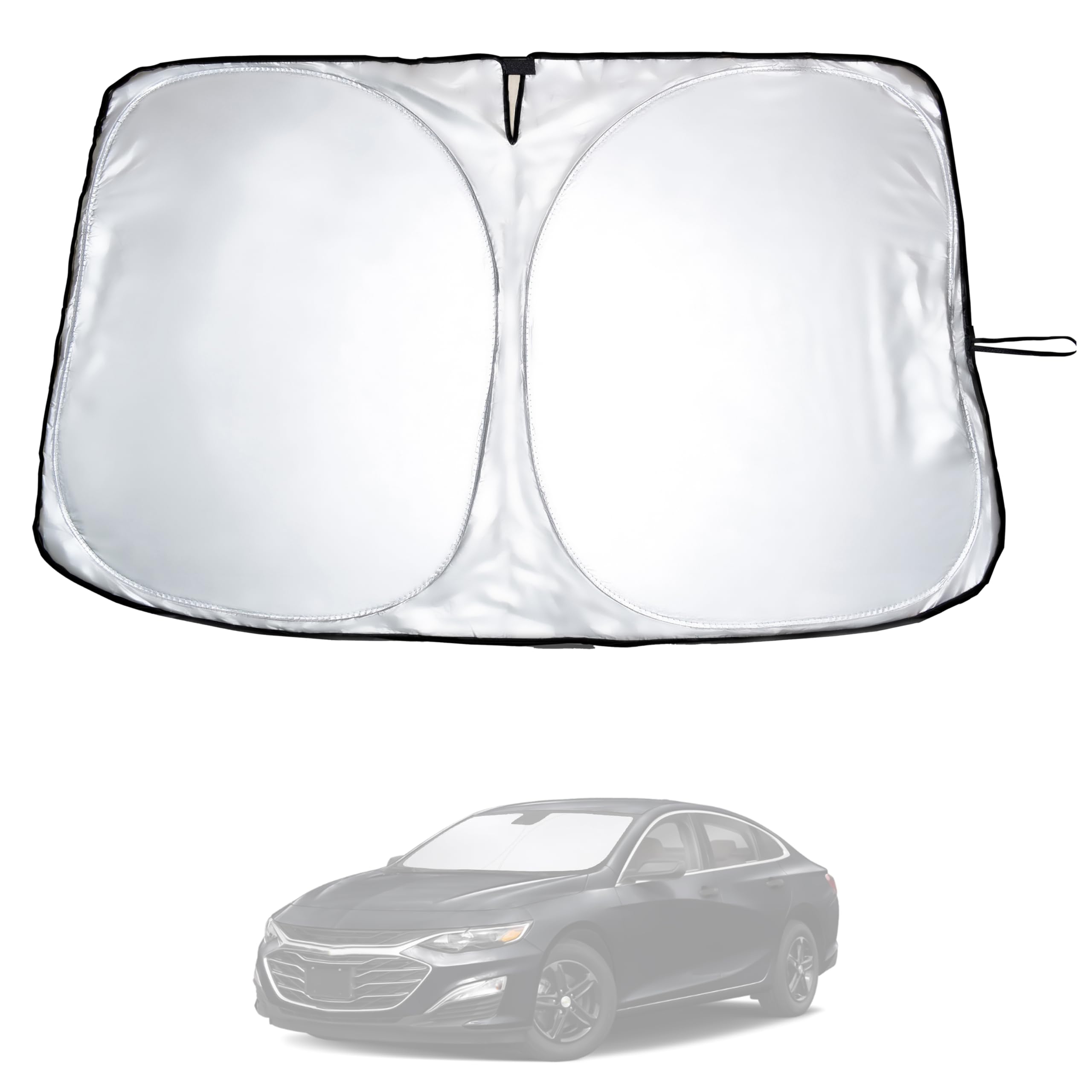 For Chevy Malibu 2016-2024 2025Windshield Sunshade Compatible -Econour 240T Polyester Material Cars Sun Visor Reflector Blocks U