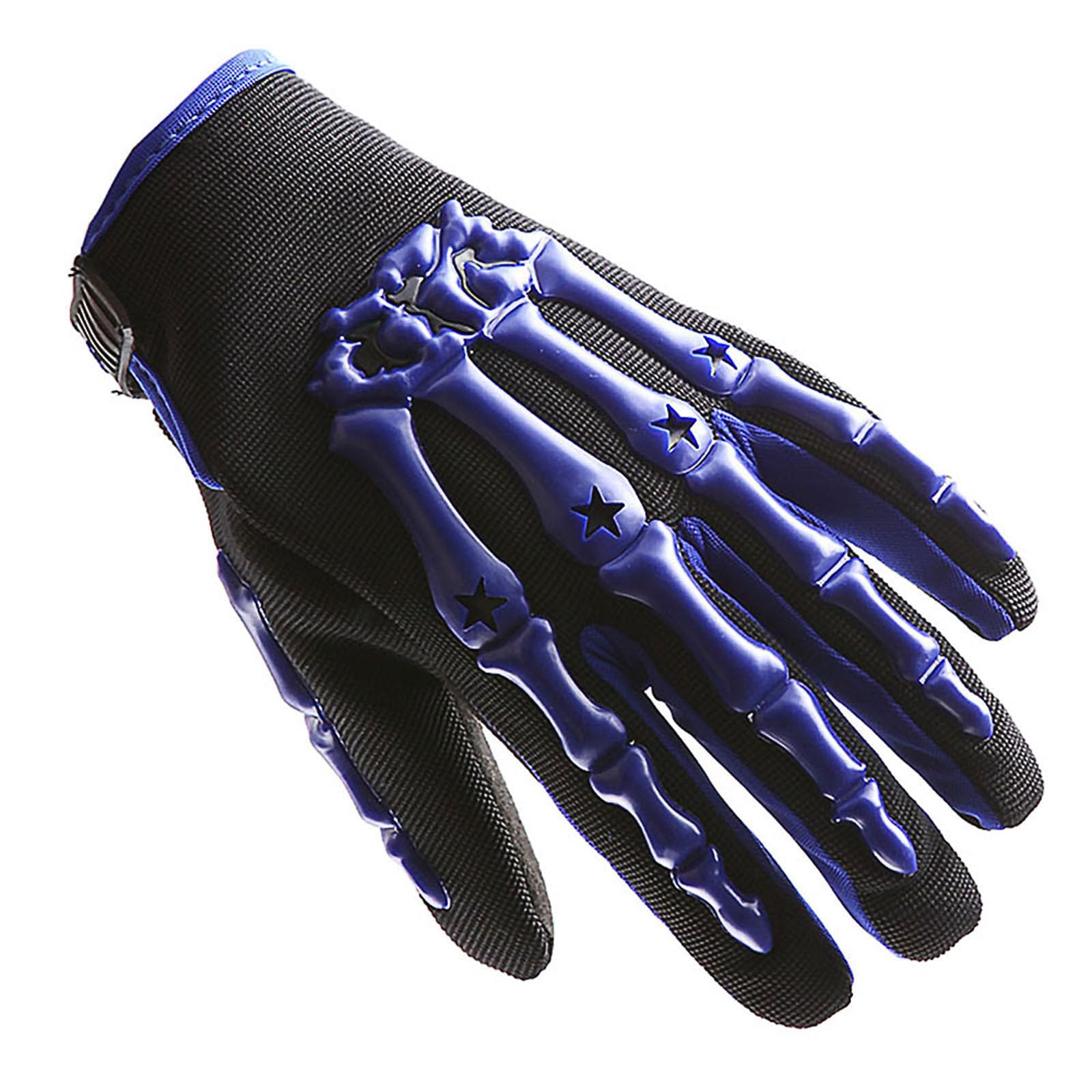 1Storm Youth Motocross Gloves Motorcycle BMX MX ATV Dirt Bike Bicycle Skeleton Cycling Kids Gloves Blue