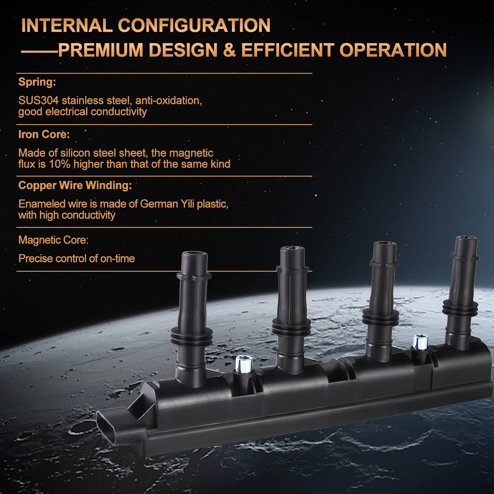 Ignition Coil - Coil Packs Uf669 Replacement For 2011 2012 2014 2015 Chevy Cruze,Trax Sonic Buick Encore 1.4L Replaces# 55573735
