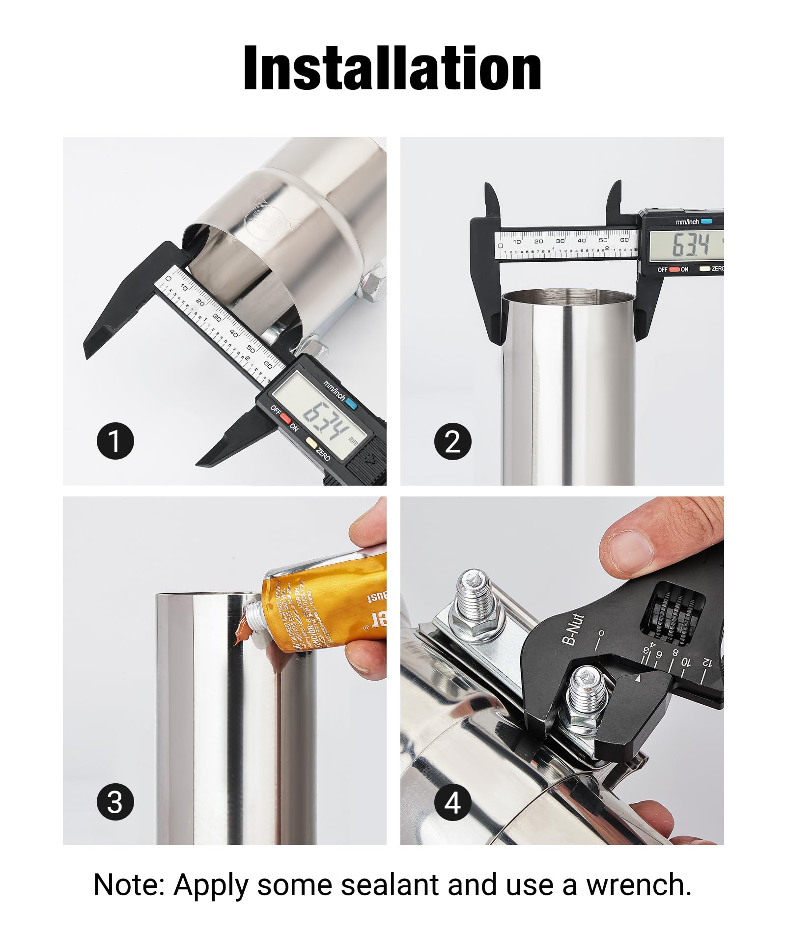 Evil Energy 3.5 '' Exhaust Clamp,3 1/2In Lap Joint Band Clamp Stainless Steel For Pipes,Mufflers,Catalytic Converters (2Pcs, 3.5