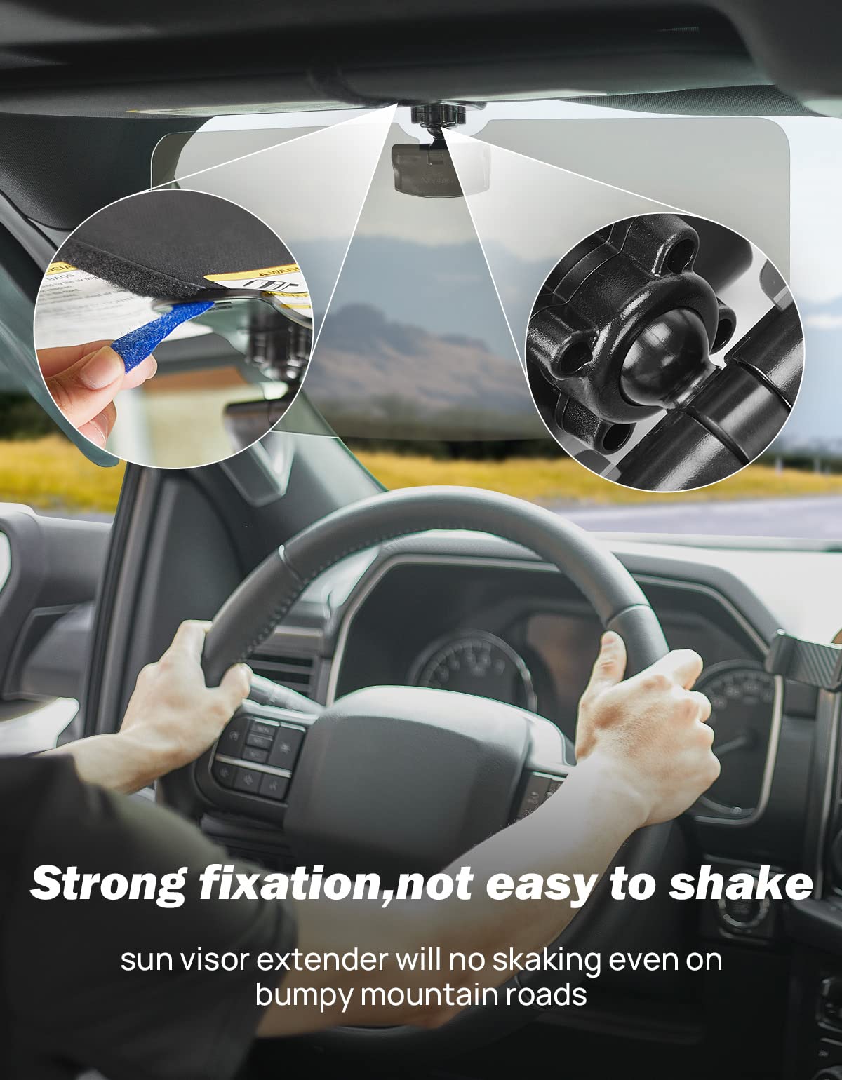 Joytutus Sun Visor For Pickup Truck, 2 Pack Polarized Sun Visor Extender For Truck, Universal Uv400 Car Visor Extension Anti-Gla