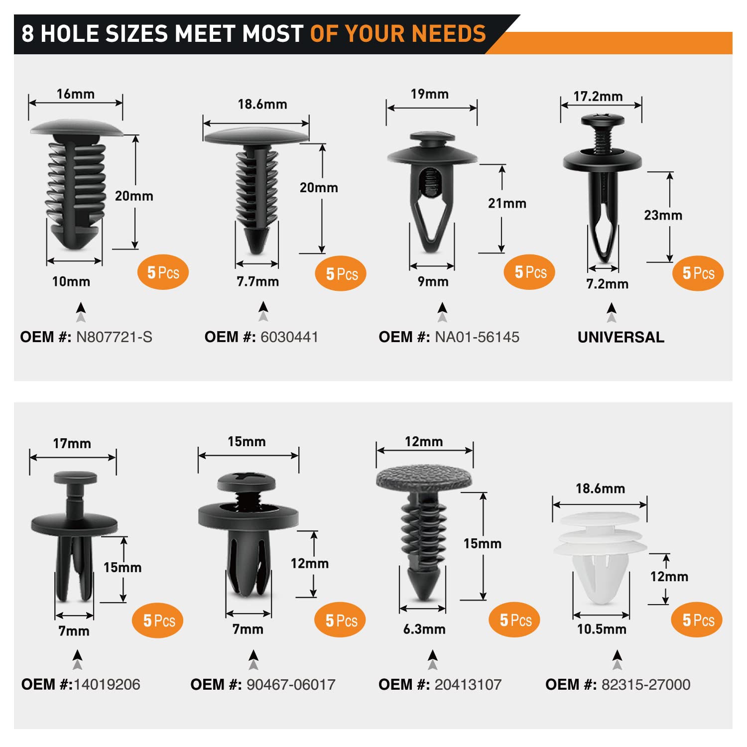 Gooacc 88Pcs Trim Removal Tool, Auto Push Pin Bumper Retainer Clip Set Fastener Terminal Remover Tool Adhesive Cable Clips Remov