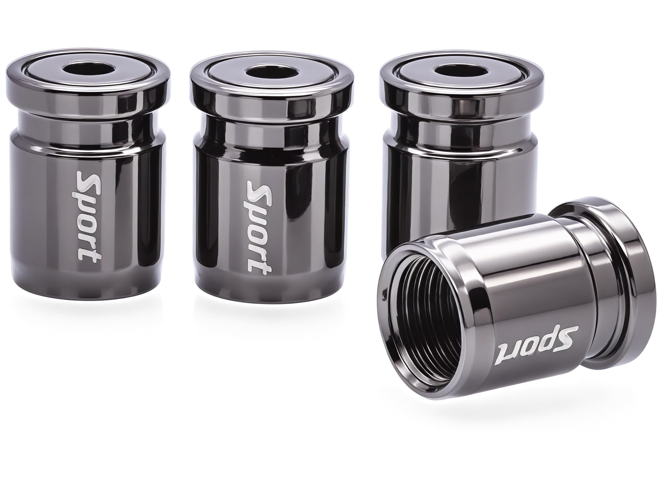 Meajoo 4 Pcs Anti Theft Bullet Style Tire Valve Stem Caps, Leak-Proof Air Protection, Universal Tire Valve Caps With O Ring Rubb