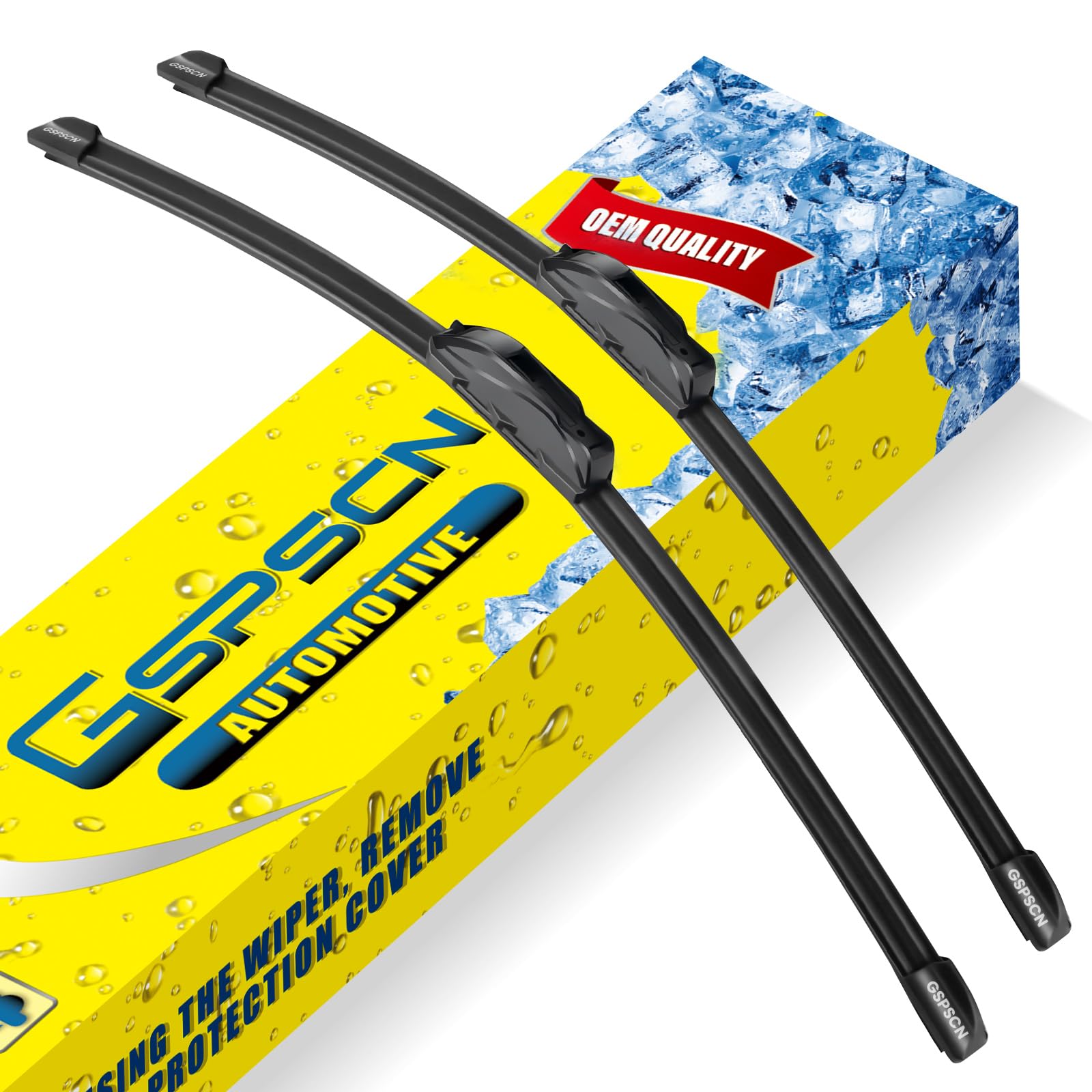 Gspscn Oem Quality 26''+21'' Premium Original Replacement Windshield Wiper Blades,Quiet And Durable Stable High Performance All-