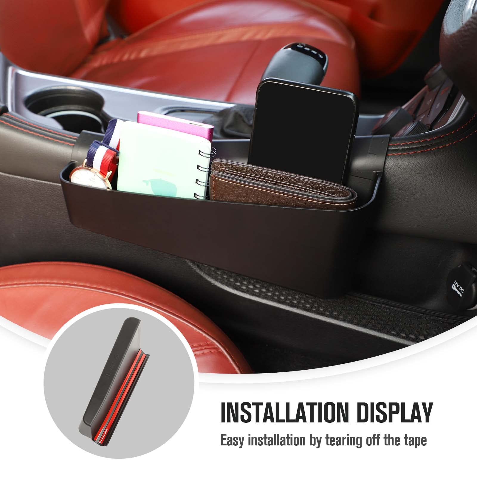 Jecar Storage Tray Gear Shifter Storage Organizer Interior Accessories Compatible With Dodge Challenger 2015-2023, Black