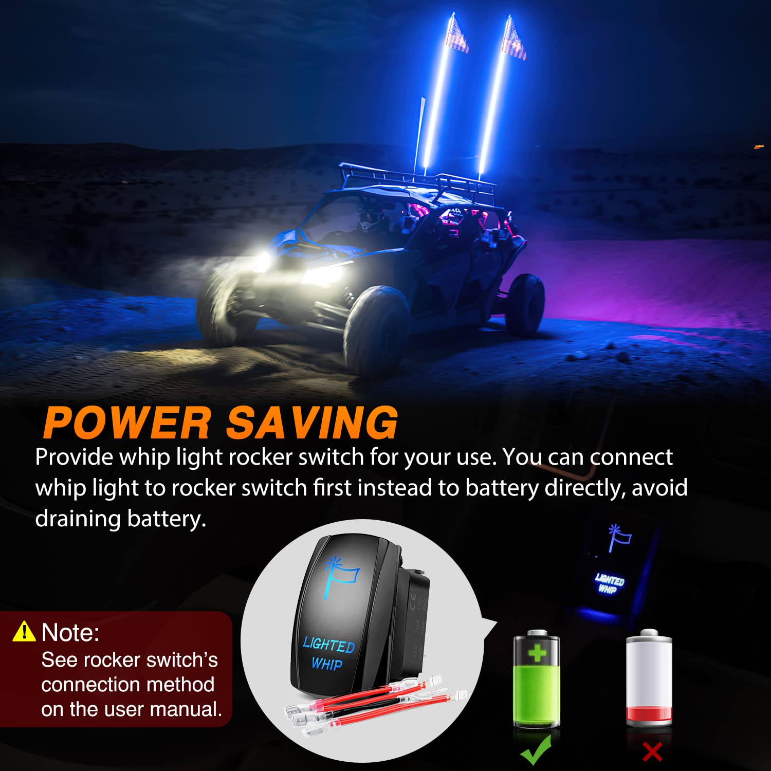 Nilight 2Pcs 5Ft Spiral Rgb Led Whip Light W/Rgb Chasing Modes Rf Remote Control Lighted Antenna For Can-Am Atv Utv Rzr Polaris