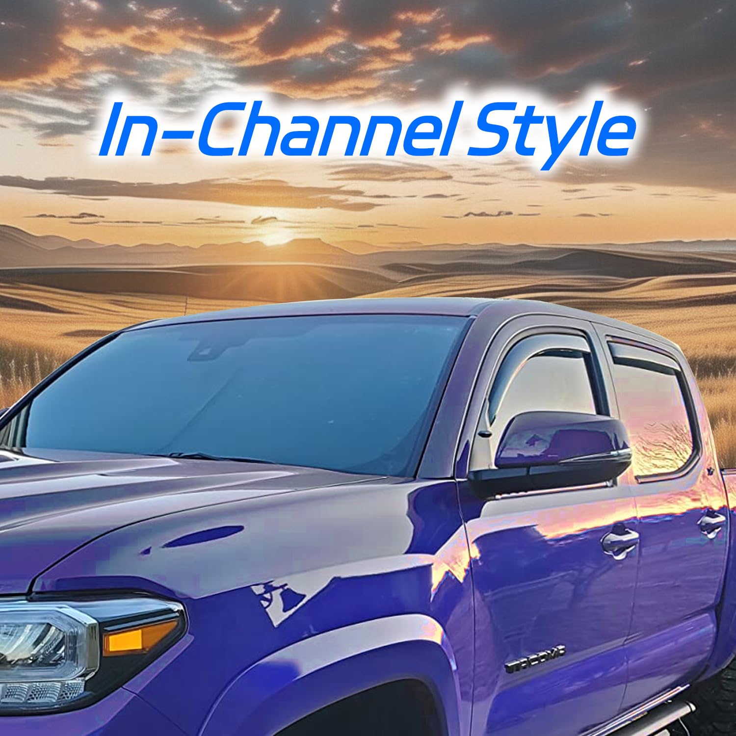 4pcs in Channel Window Visor Fit for 2011-2024 Dodge Durango, Smoke Tinted Side Window Deflectors, Durable Rain Guards, Vent Sha