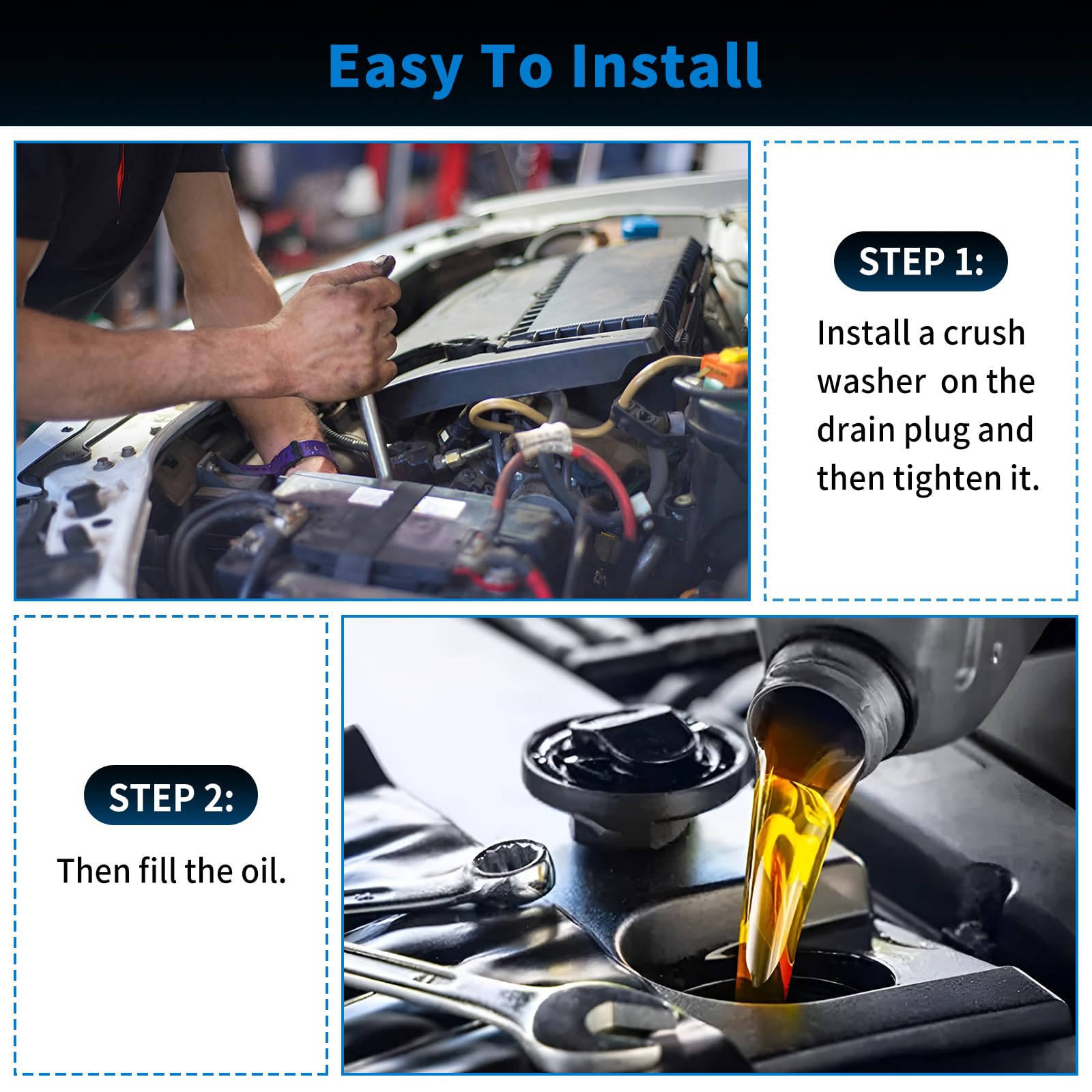 10 Pcs M16 Oil Drain Plug Gaskets Crush Washers Seals Rings Fits For Subaru Outback Legacy Impreza Forester Brz Xv Crosstrek, Re