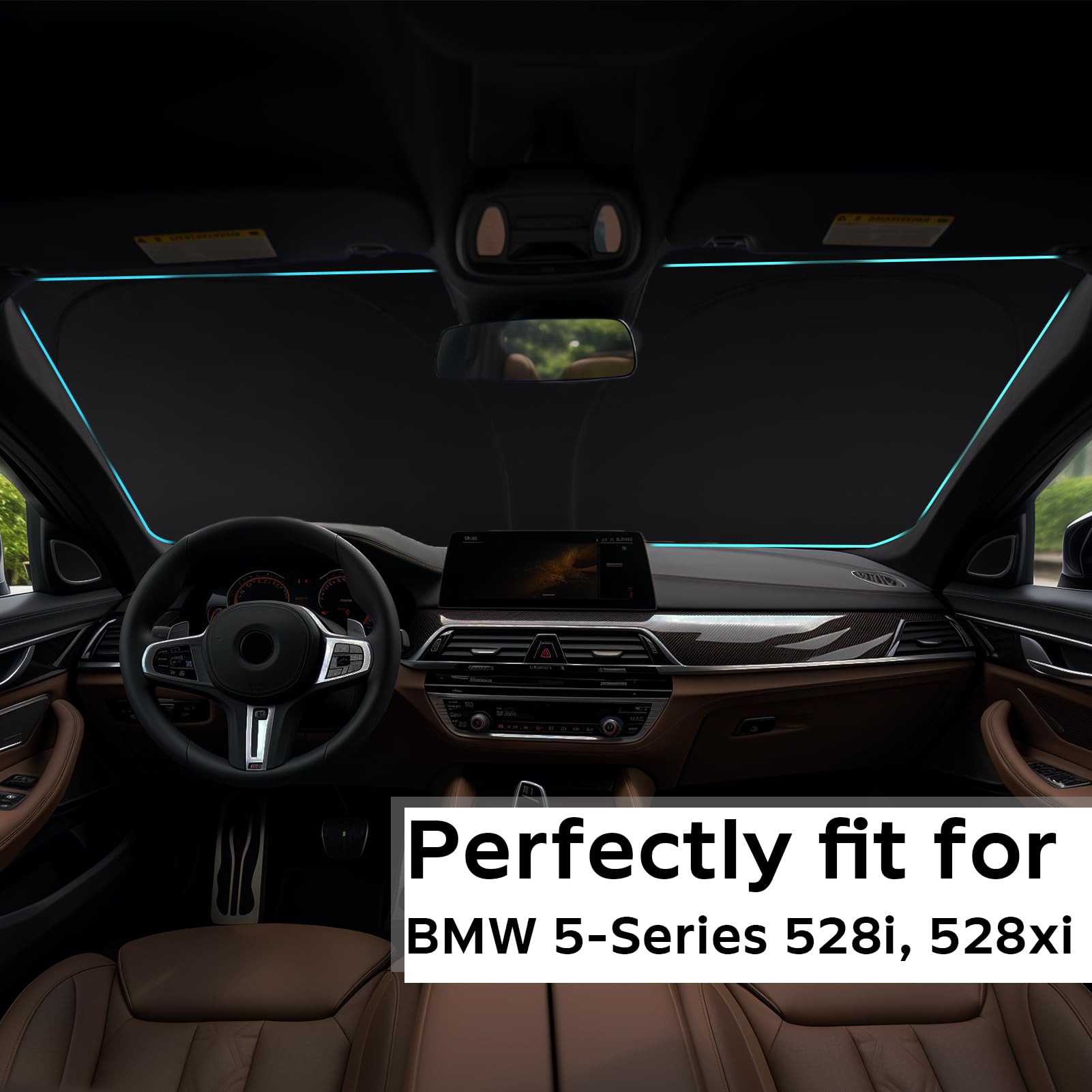 Windshield Sun Shade Sunshade Custom Fit for 2018-2023 2024 BMW 5 Series Windshield Cover for 5-Series 525i, 520i 528i 530i 535d