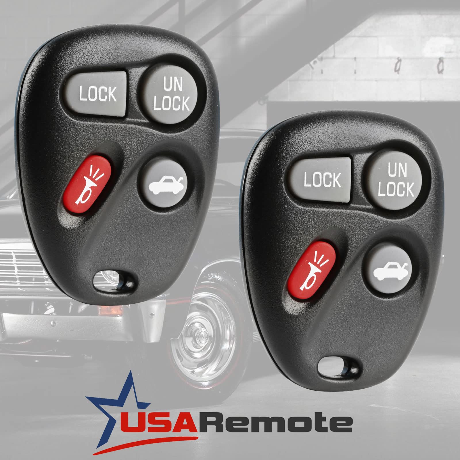 Usaremote 2 Keyless Entry Remote Key Fob - 4 Button, Black, Abs Material, Car Compatible