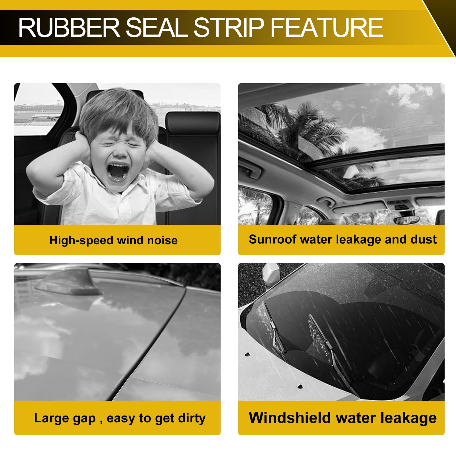 19.68 Windshield Rubber Seal Car Weather Stripping Trim T Shape Sealing Strip for Car Front Rear Windshield, Molding,Tailgate Ad