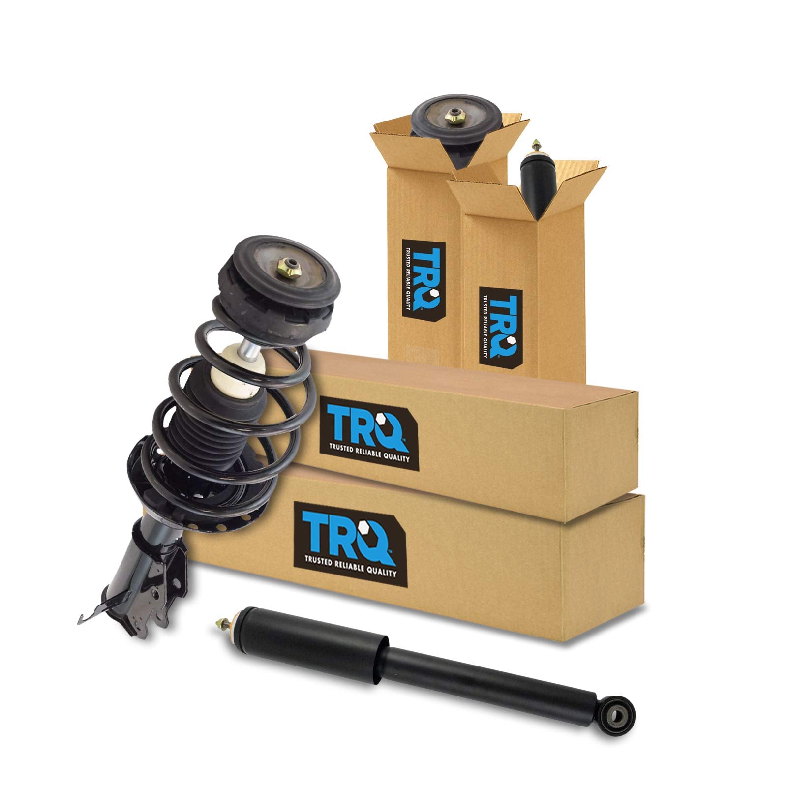 Trq Front And Rear Complete Strut Assembly & Shock Absorber Kit Complete Strut & Coil Spring Assembly Compatible With 2013 Chevr