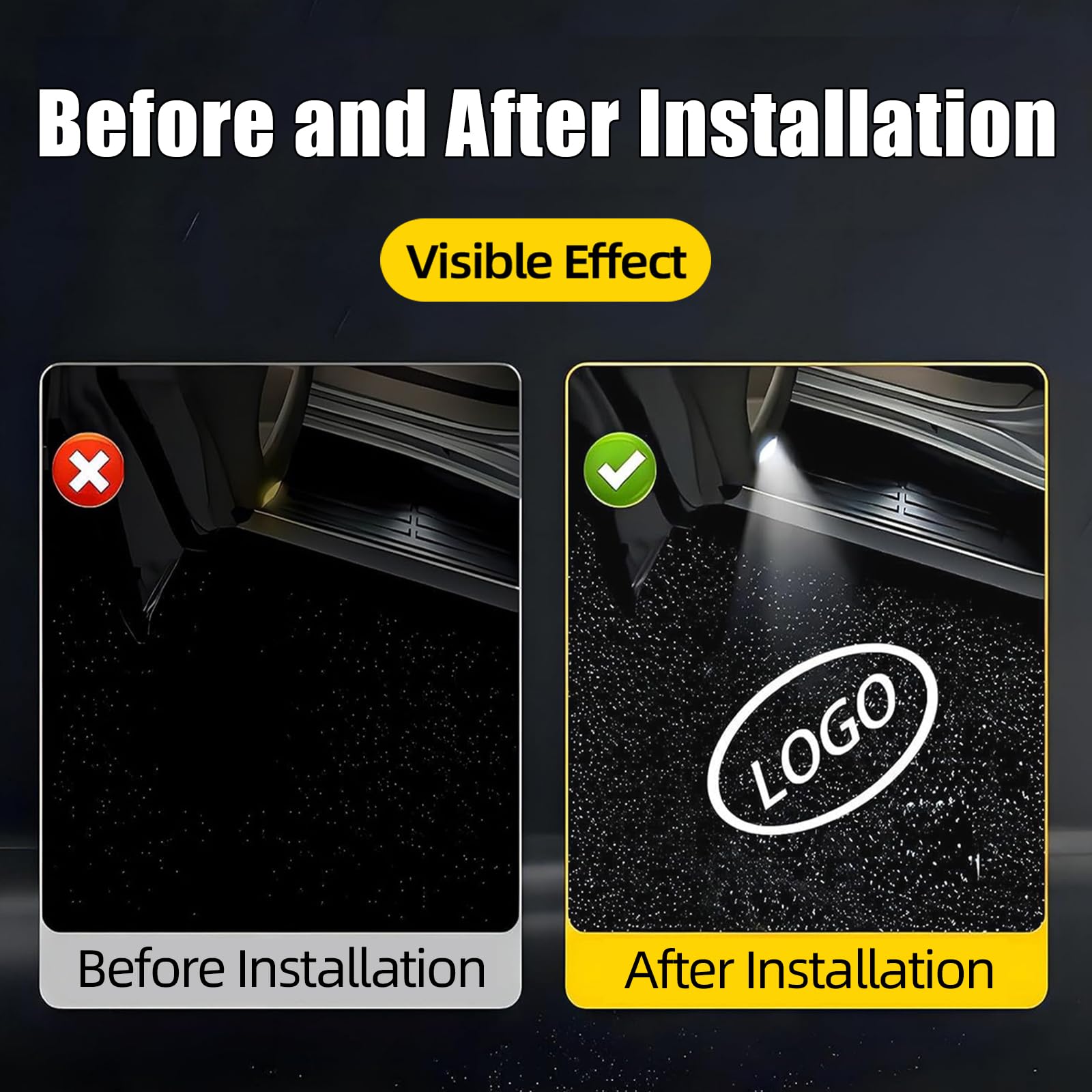 2Pcs Car Door Lights Logo Projector Compatible With Highlander/Camry/4Runner/Sienna/Corolla/Tundra/Prius/Venza/Prado/Sequoia/Rei
