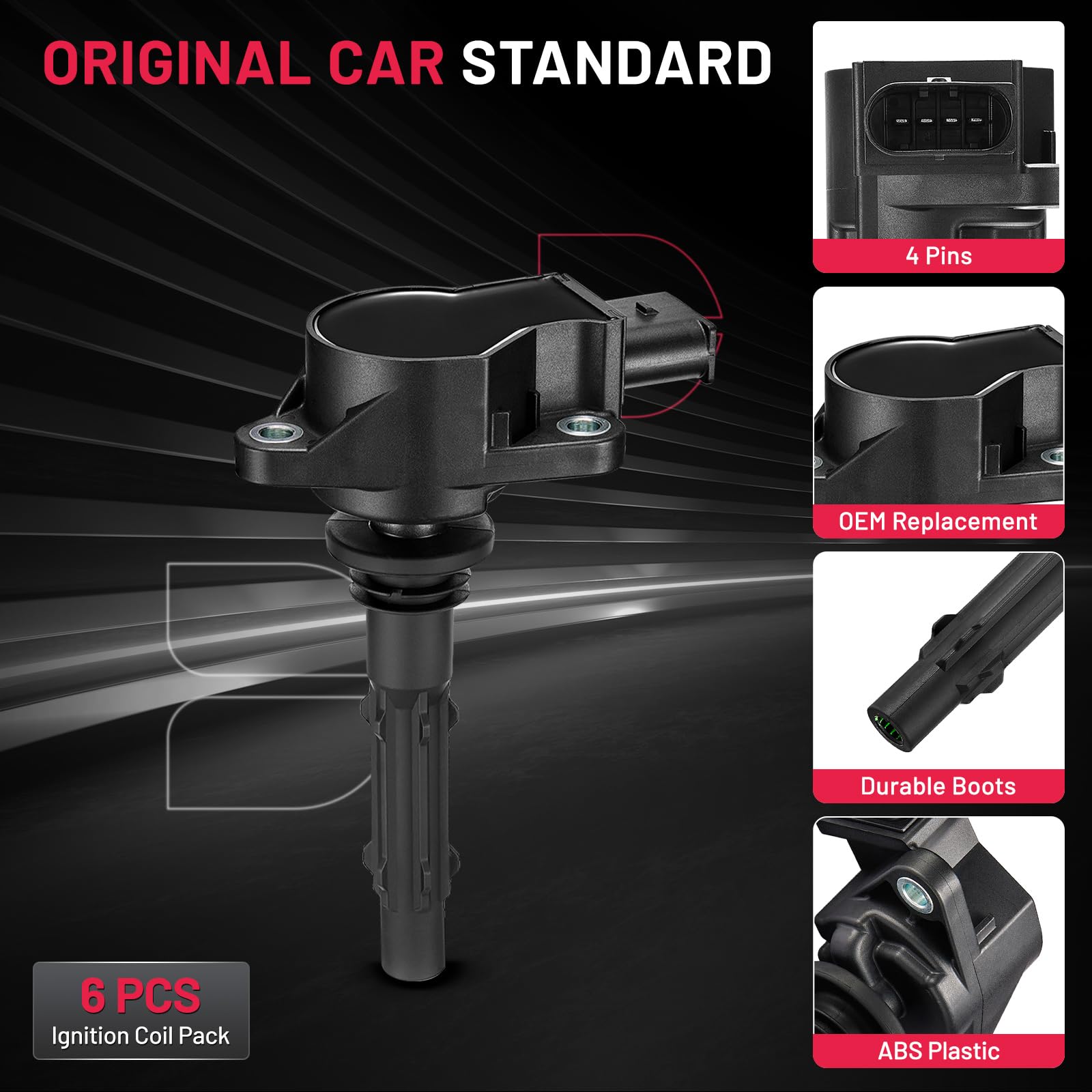 Bdfhyk Ignition Coil Pack Uf535 Set Of 6 Compatible With Mercedes-Benz C230 C280 Clk350 E350 Ml350 Slk280 Dodge Sprinter 2500 35