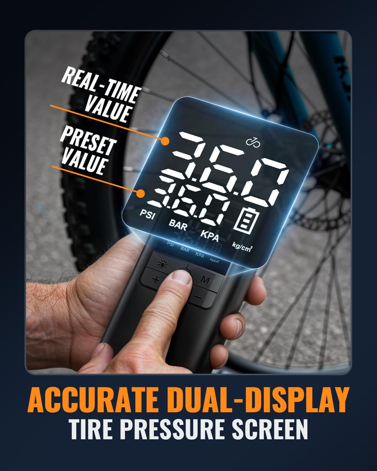 Tmigia Tire Inflator Portable Air Compressor - 150Psi & 10000Mah Cordless Air Pump With Digital Tire Pressure Gauge, Accurate Du