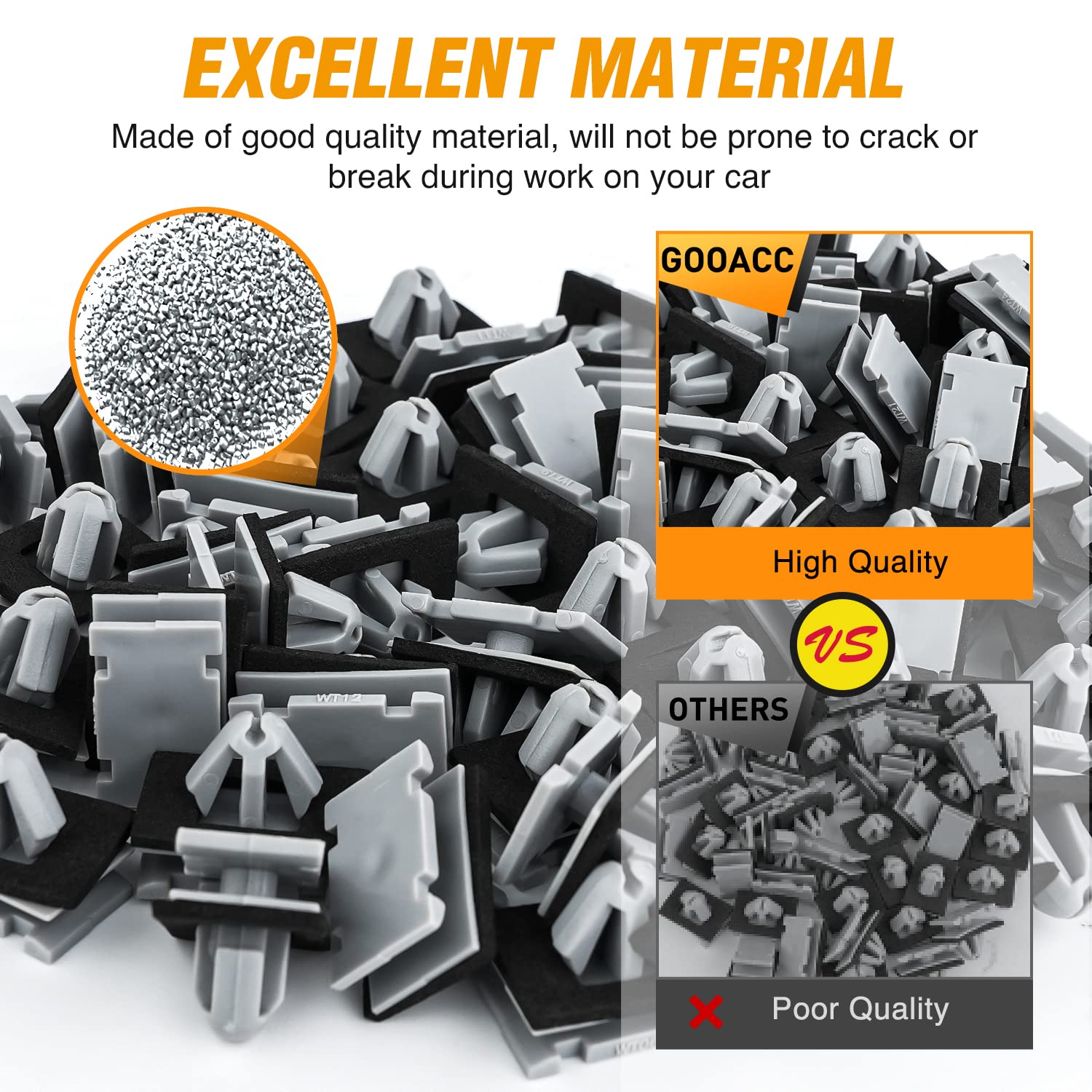 Gooacc 50Pcs Wheel Flair Mounting Clip Rocker Moulding Fender Clip With Sealer For Buick Cadillac Chevrolet Gmc Jeep Pontiac Mon