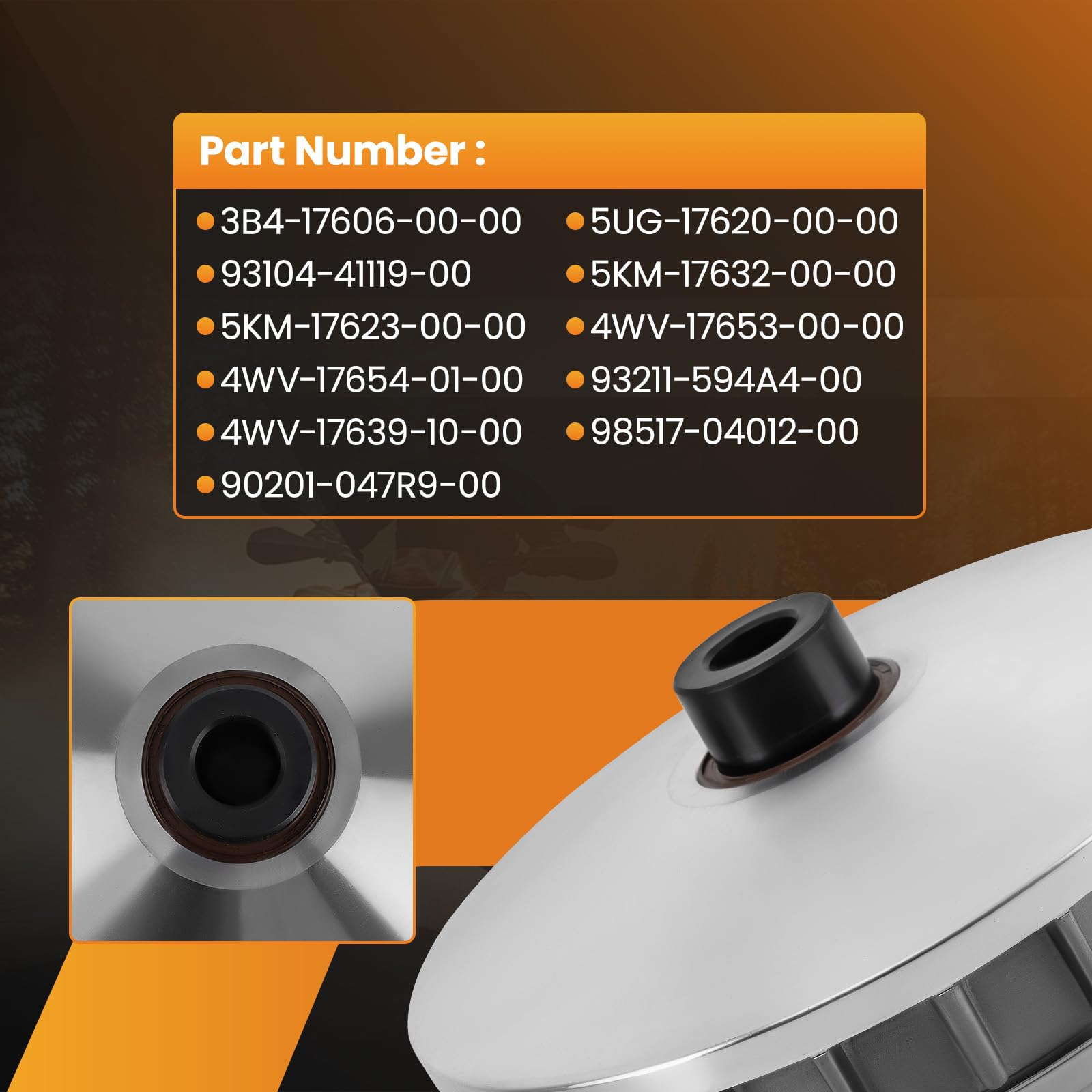 Tuningsworld Primary Clutch Sheave Assembly for Yamaha Rhino 660 4x4 2004-2007, Grizzly 660 2002-2008, Grizzly 550 2009-2014, Gr