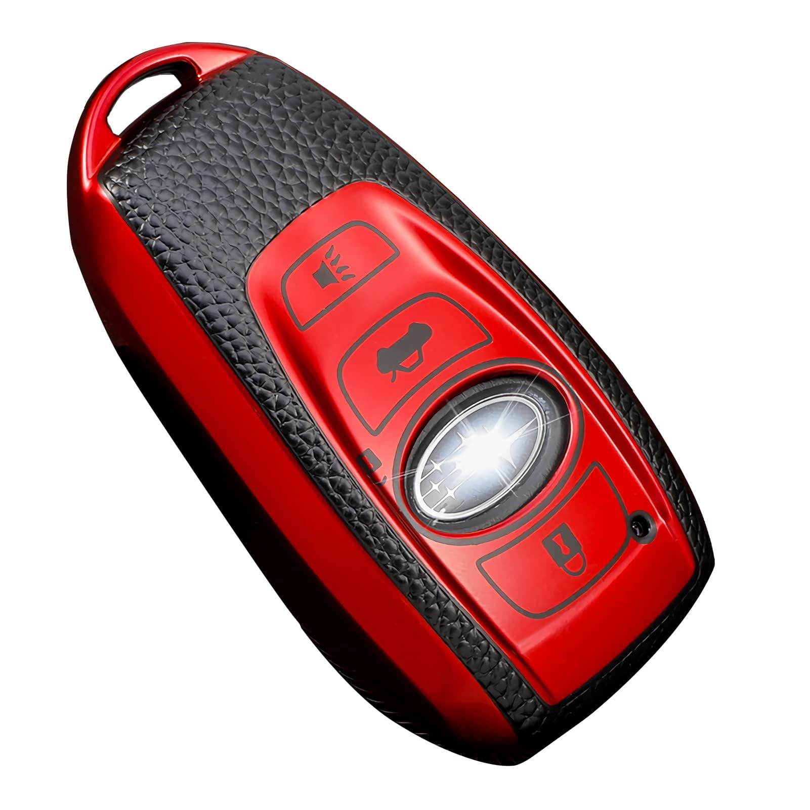 Cacacar For Subaru Key Fob Cover, Premium Soft Tpu Leather Full Cover Protection Key Fob Case For Subaru Forester Outback Brz Le