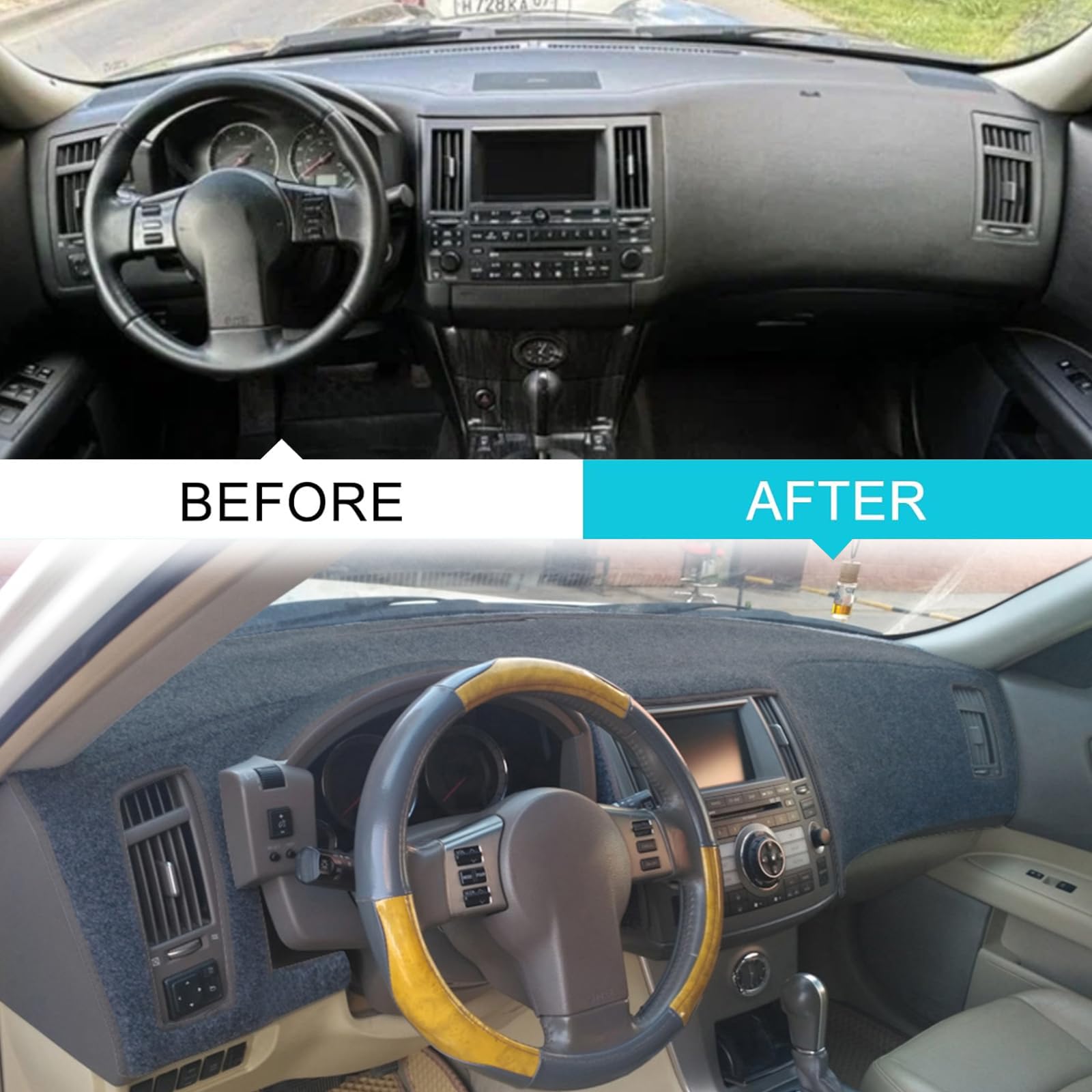 puxhig Dash Cover Custom Fit for Infiniti FX35 FX45 2003 2004 2005 2006 2007 2008,Dashboard Cover Mat Pad (Dark Gray)