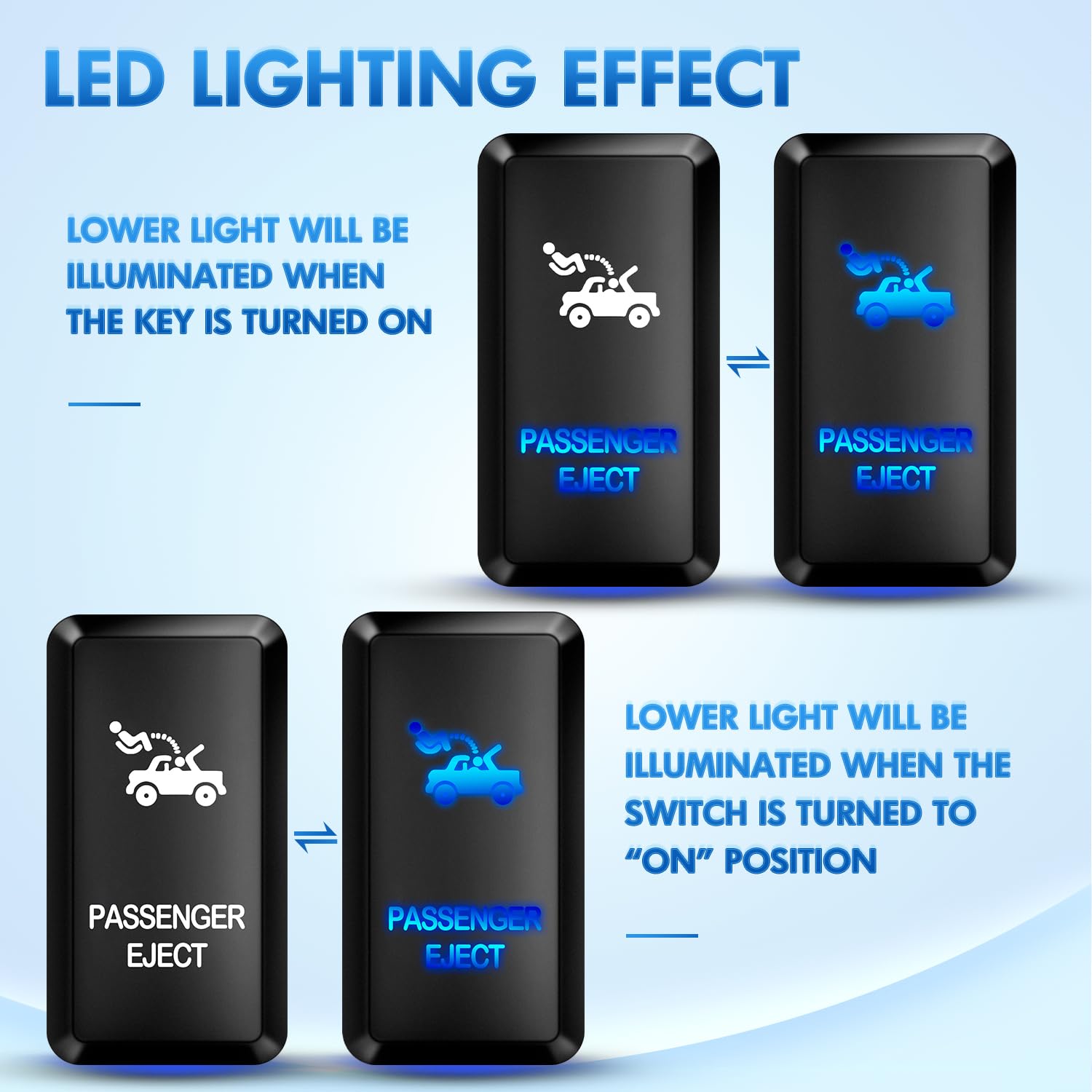 Nilight Passenger Eject Push Button Switch 12V On Off Switches With Connector Wire Kit 1.54'' X 0.83'' Replacement For Toyota Fj