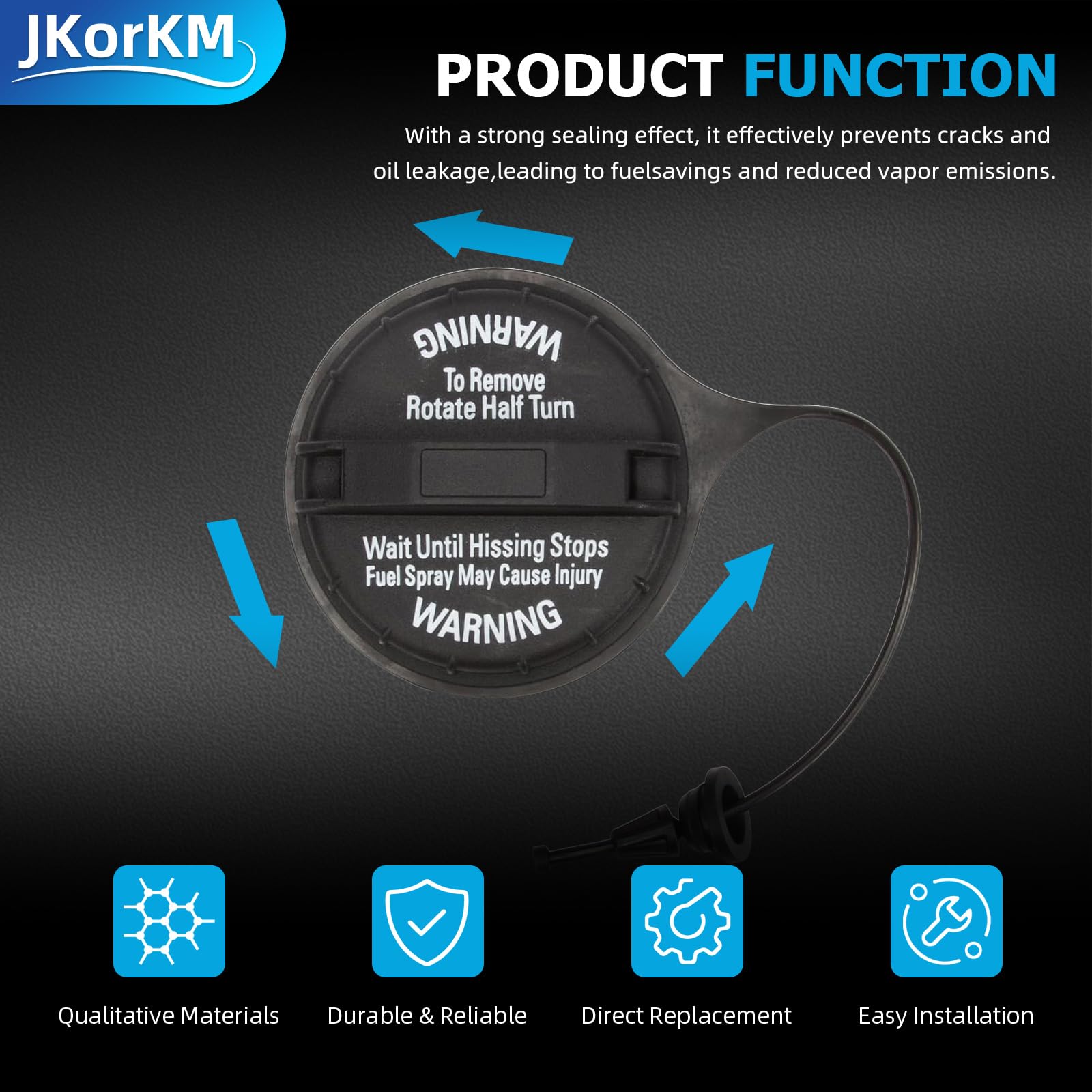 Jkorkm Fc920 Gas Cap, F4Tz-9030-C Fuel Gas Cap Replacement For Ford 1987-1997 Ford F-150 F-250 1998-2008 F-250 F-350 F-450 Super