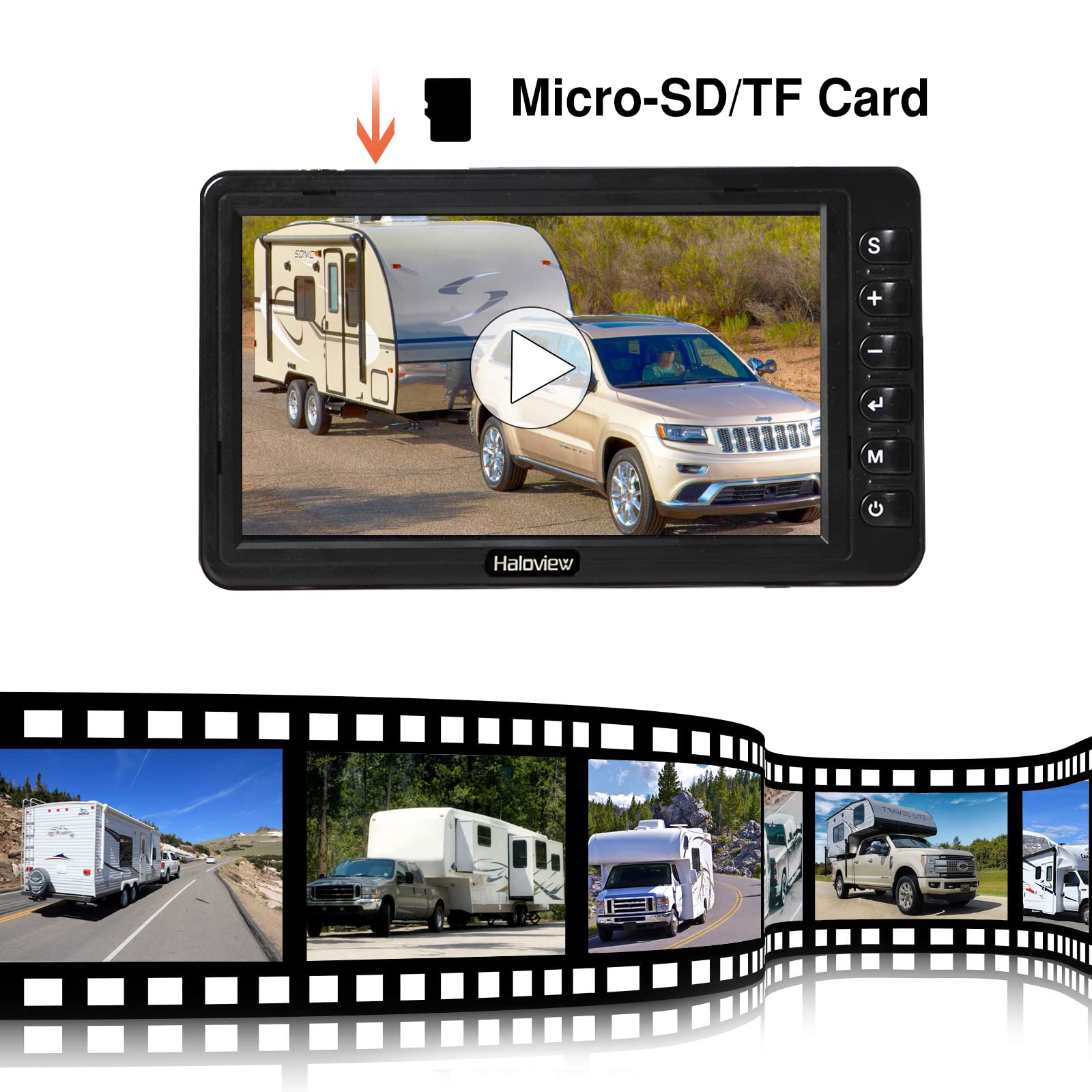 Haloview BT7 Wireless FHD 1080P Backup Camera System with 7" Monitor for RV, Truck, Trailer, Camper, and Van
