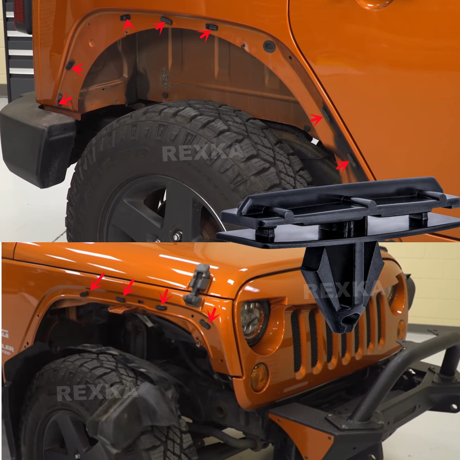 Rexka 31Pcs Fender Flare & Rocker Moulding Clip 68039280-Aa For Jeep Wrangler Jk & Unlimited Jk Ram 4500 Ram 5500 68039280Aa -Mu