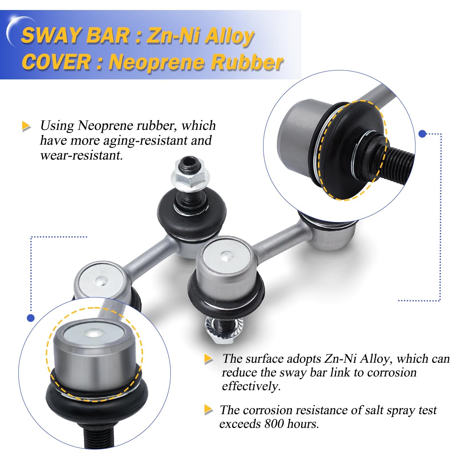 Zinc Nickel Alloy-Stabilizer Sway Bar Links For 2003-2015 Subaru Forester Impreza Legacy Outback K750049 Set Of 2