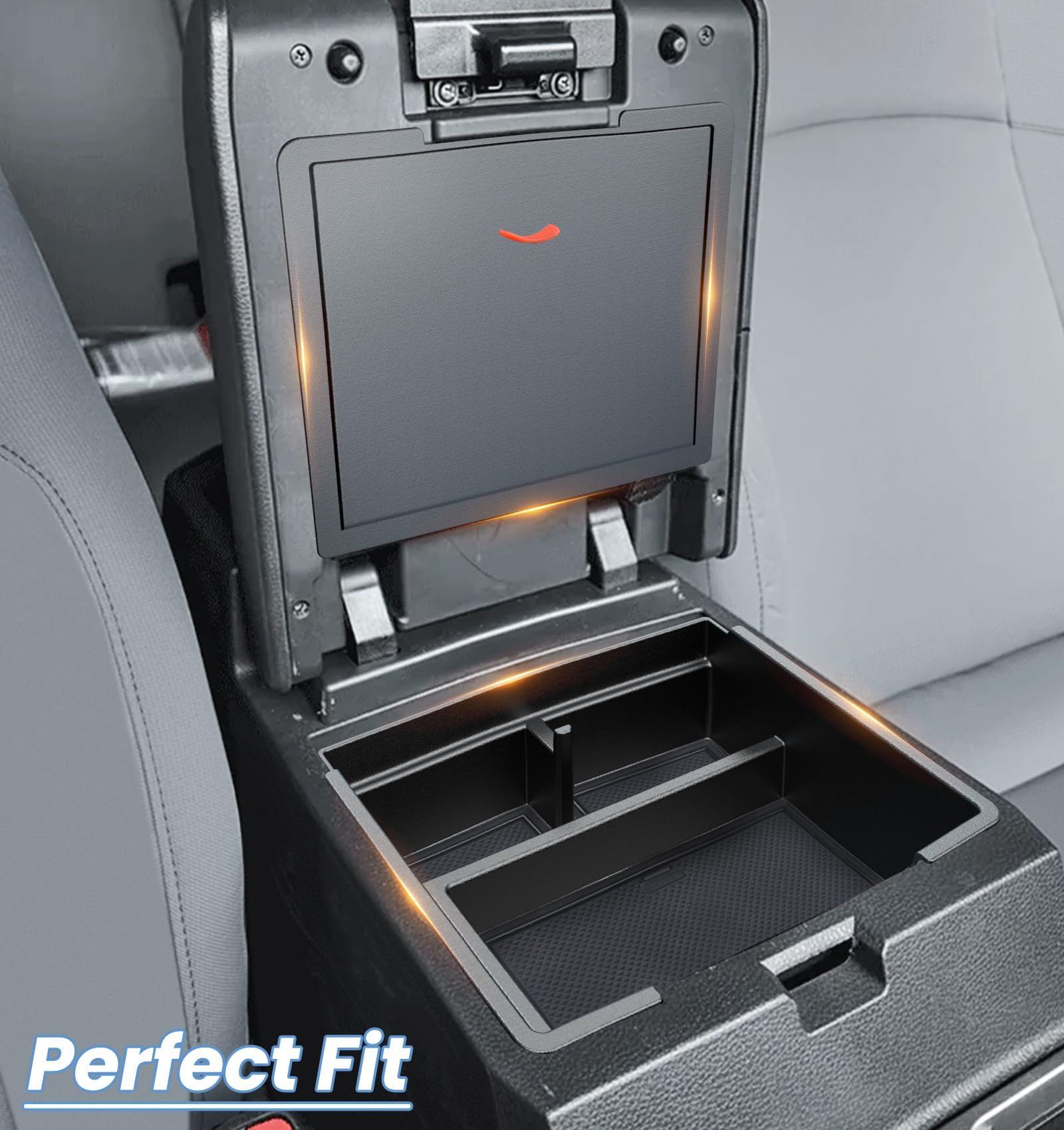 Sinvanho Center Console Organizer Compatible With 2024 2025 Toyota Tacoma (4Th Gen) Accessories, Interior Insert Magnet Armrest