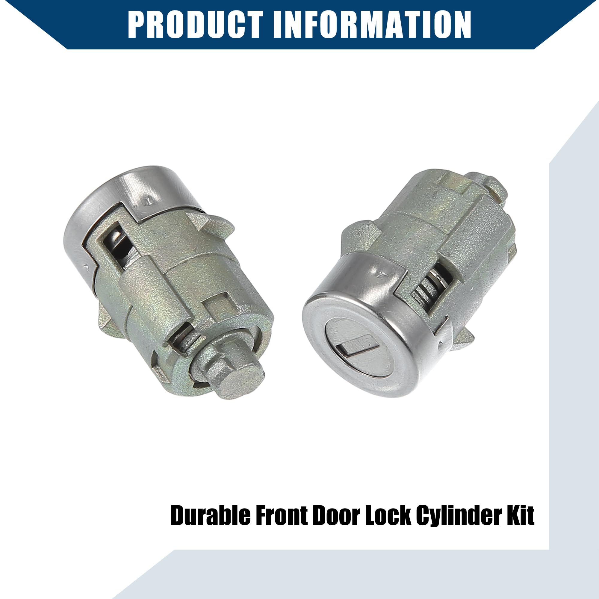 Hihaha Front Left Right Door Lock Cylinder with Keys Install Hardware for Chevy Silverado Tahoe Suburban/Passenger Driver Side D