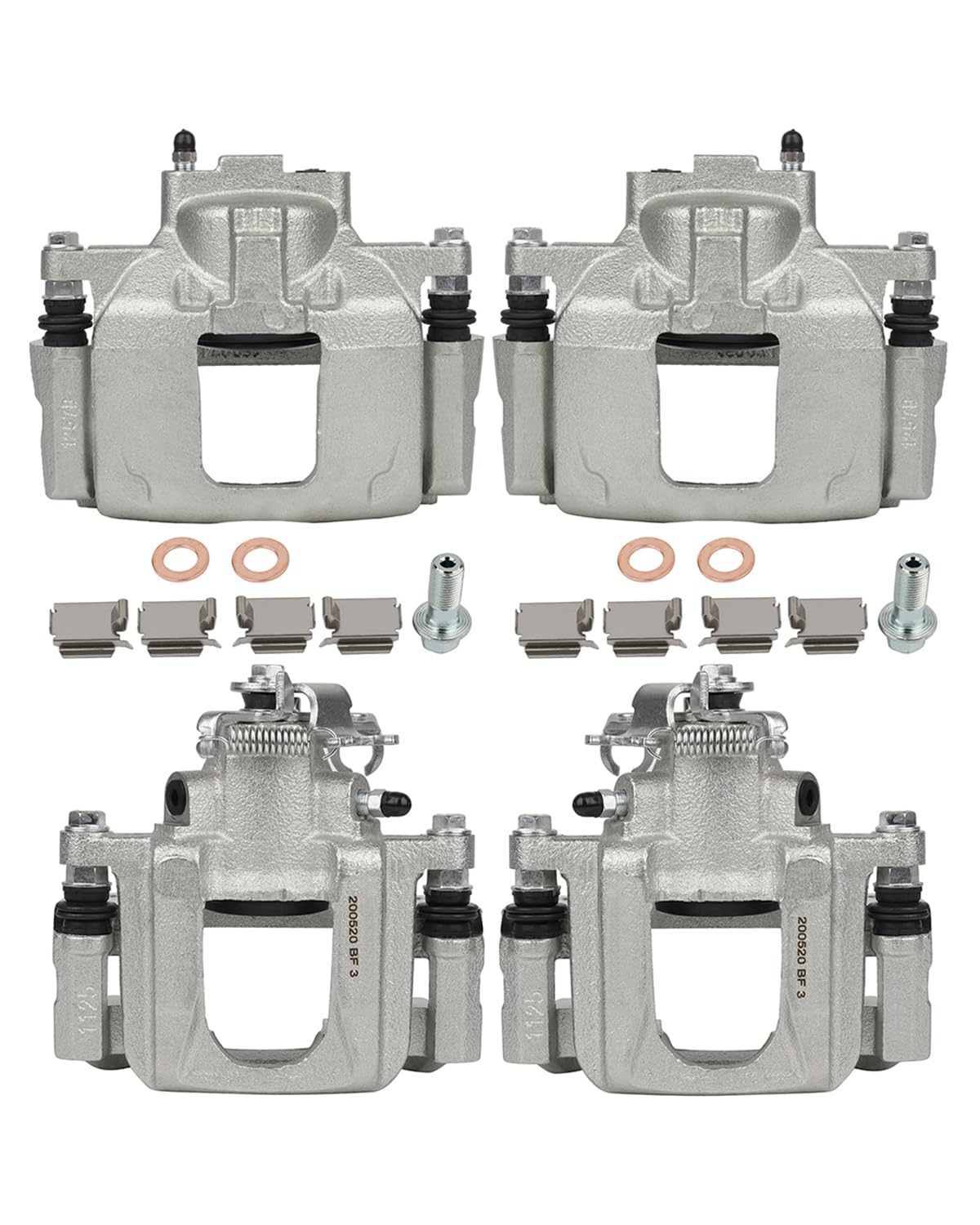 cciyu Front + Rear Brake Calipers With Bracket 18B5081 18B5080 18B5045 18B5044 For Chrysler 2008-2012 For Dodge 2008-2016 For Ra