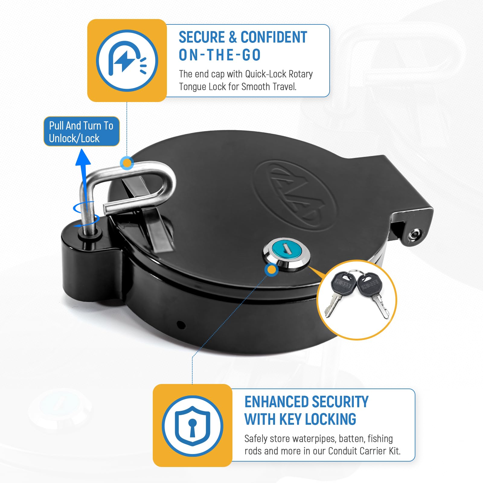 AA Products Inc. Universal Conduit Carrier Kit for 6" PVC Pipe, Black, No Drilling Required, Aluminum Material