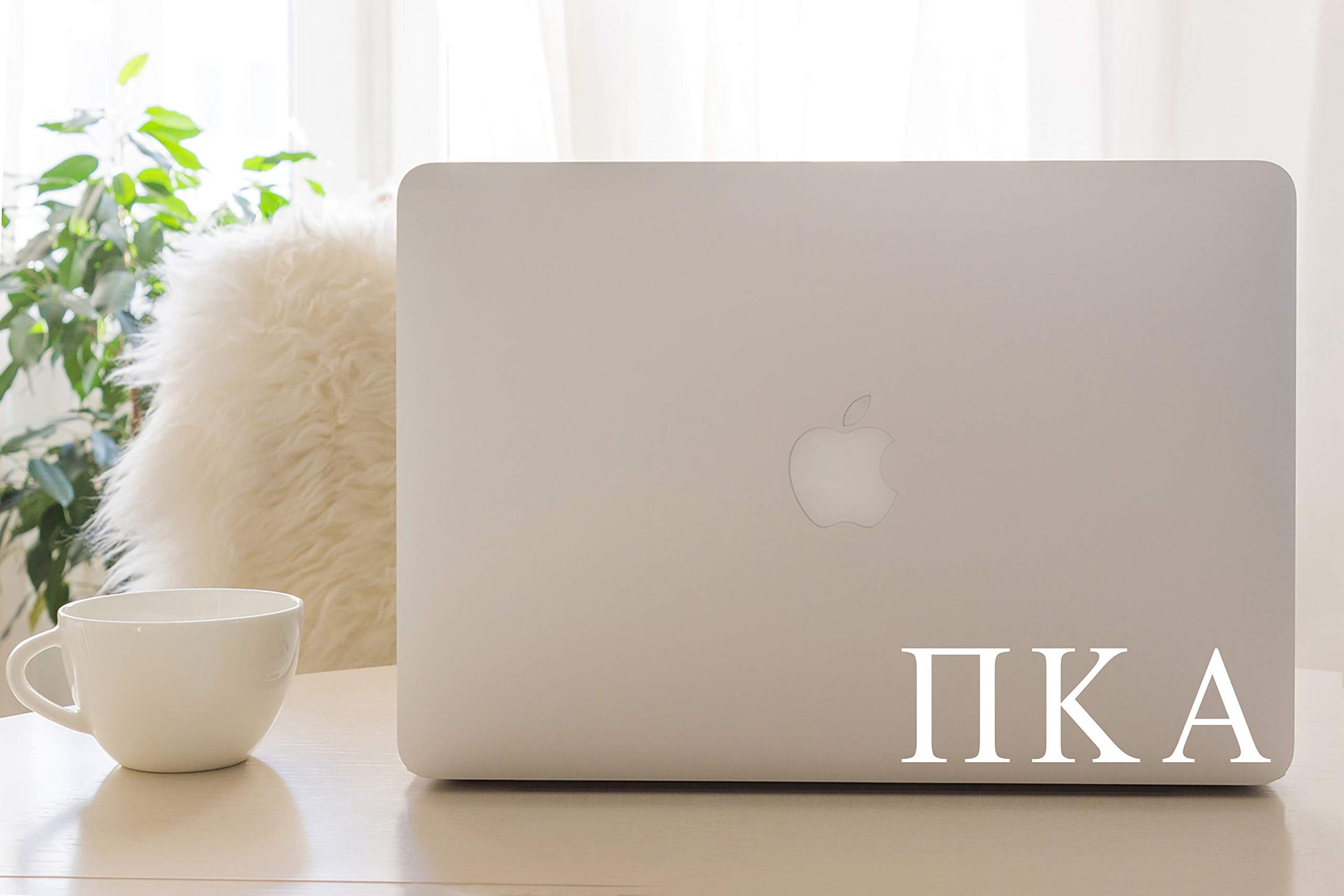 Pro-Graphx Pi Kappa Alpha Greek Sorority Sticker Decal, 2.5 Inches Tall, White