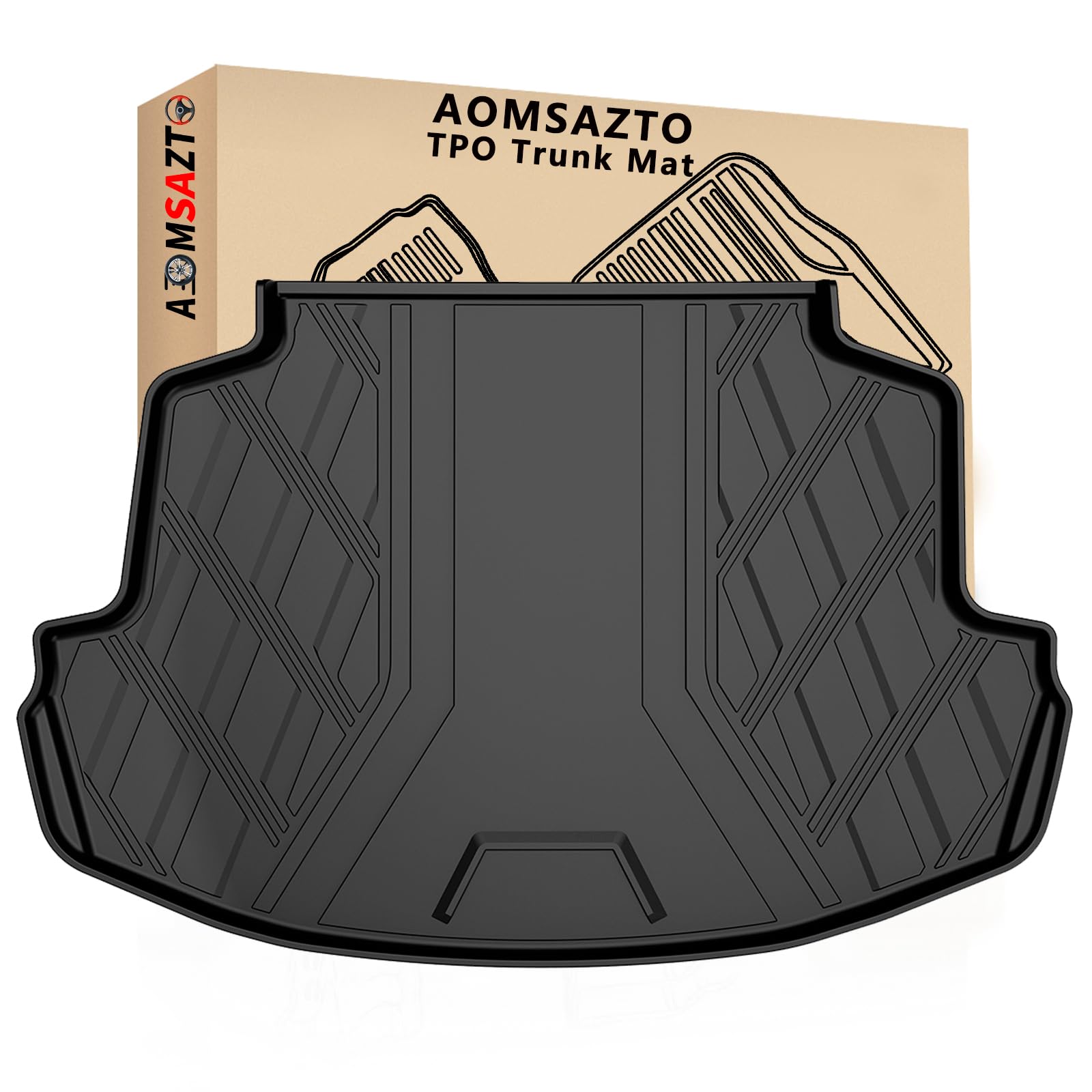 Aomsazto Cargo Liner Compatible With 2014-2019 Toyota Corolla Sedan | Custom Fit Trunk Mat Behind 2Nd Row | All Weather Protecti
