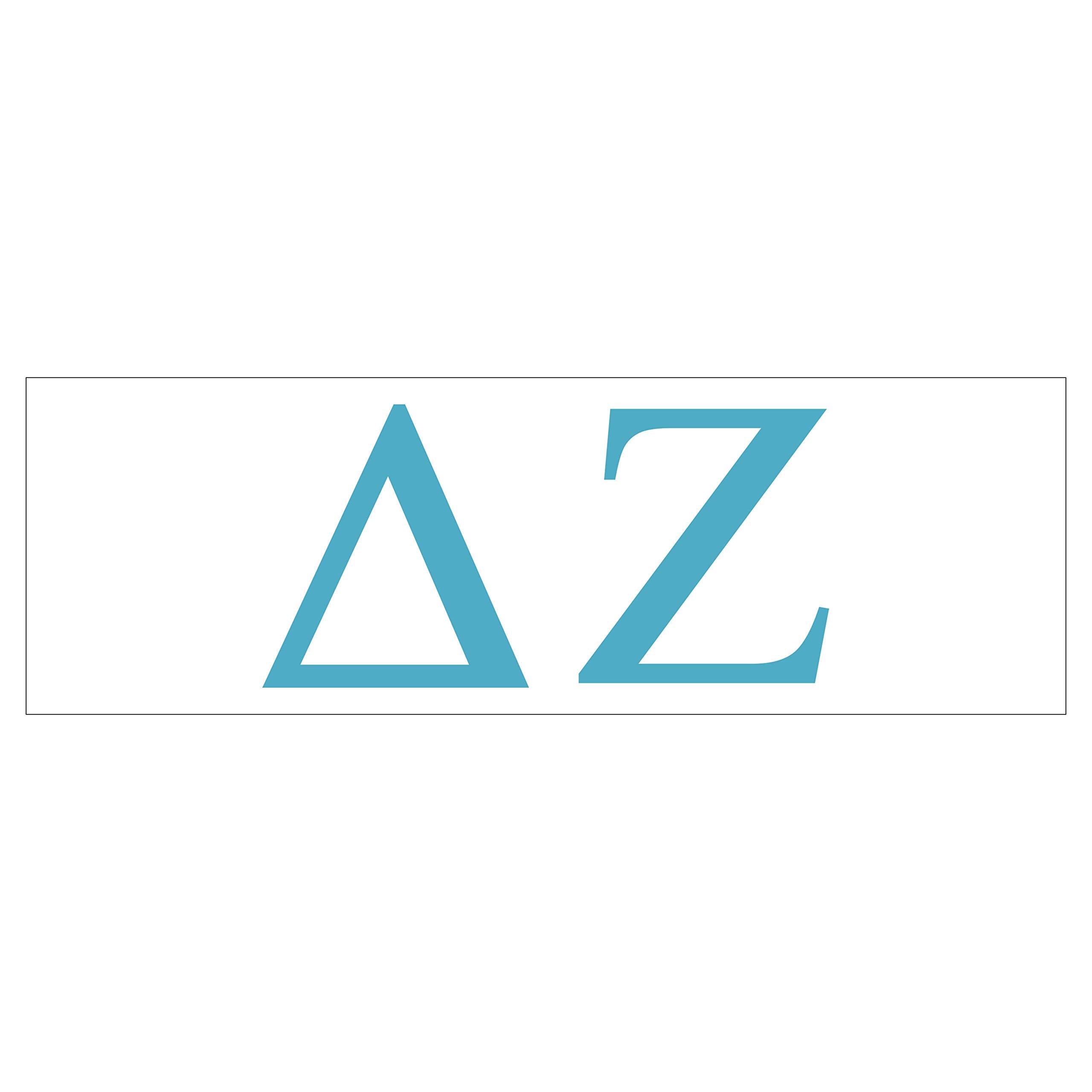 Pro-Graphx Delta Zeta Greek Sorority Sticker Decal, 2.5 Inches Tall, Sky Blue