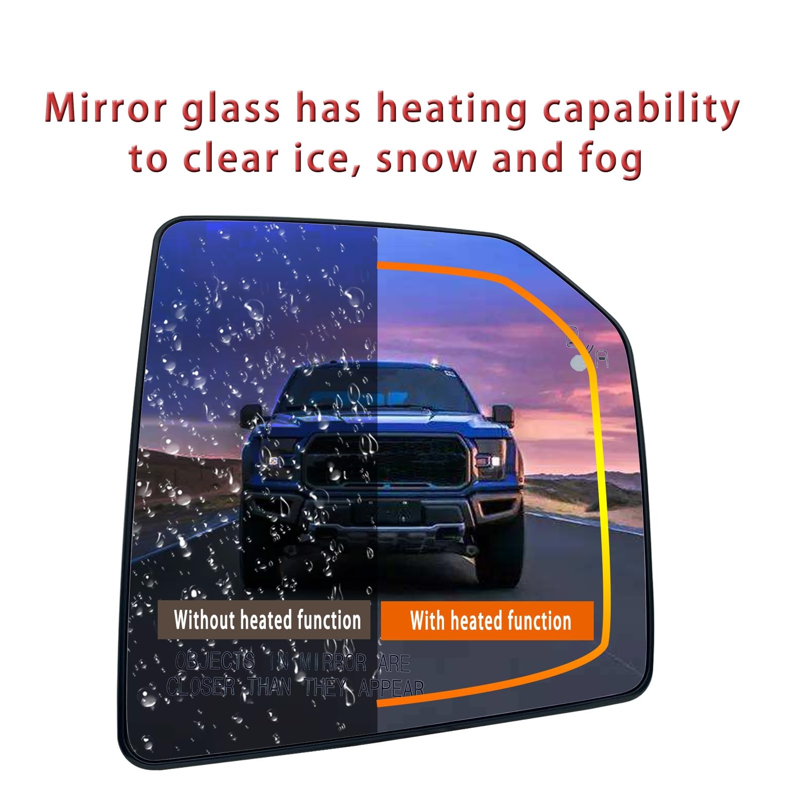 Passenger Side Heated Mirror Glass Replacement For Ford F150 2015 2016 2017 2018 2019 2020 - for Ford F150 Power Side Mirror wit