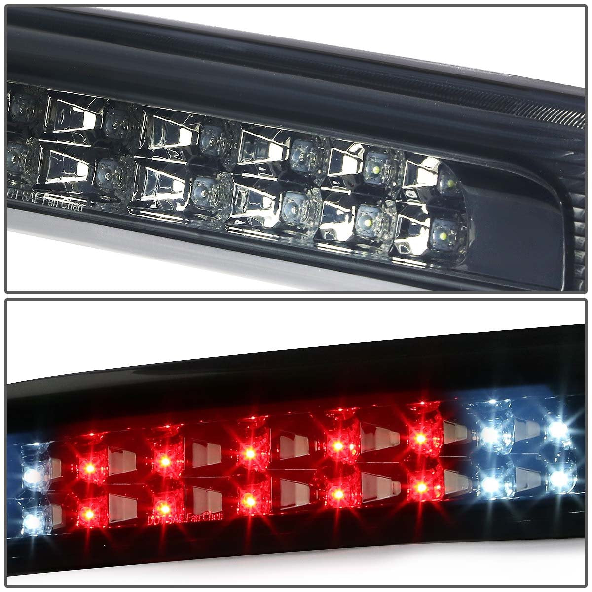 Dna Motoring 3Bl-Ttu07-Led-Sm Smoked Lens Led High Mount 3Rd Third Brake Light [Compatible With 07-18 Tundra]