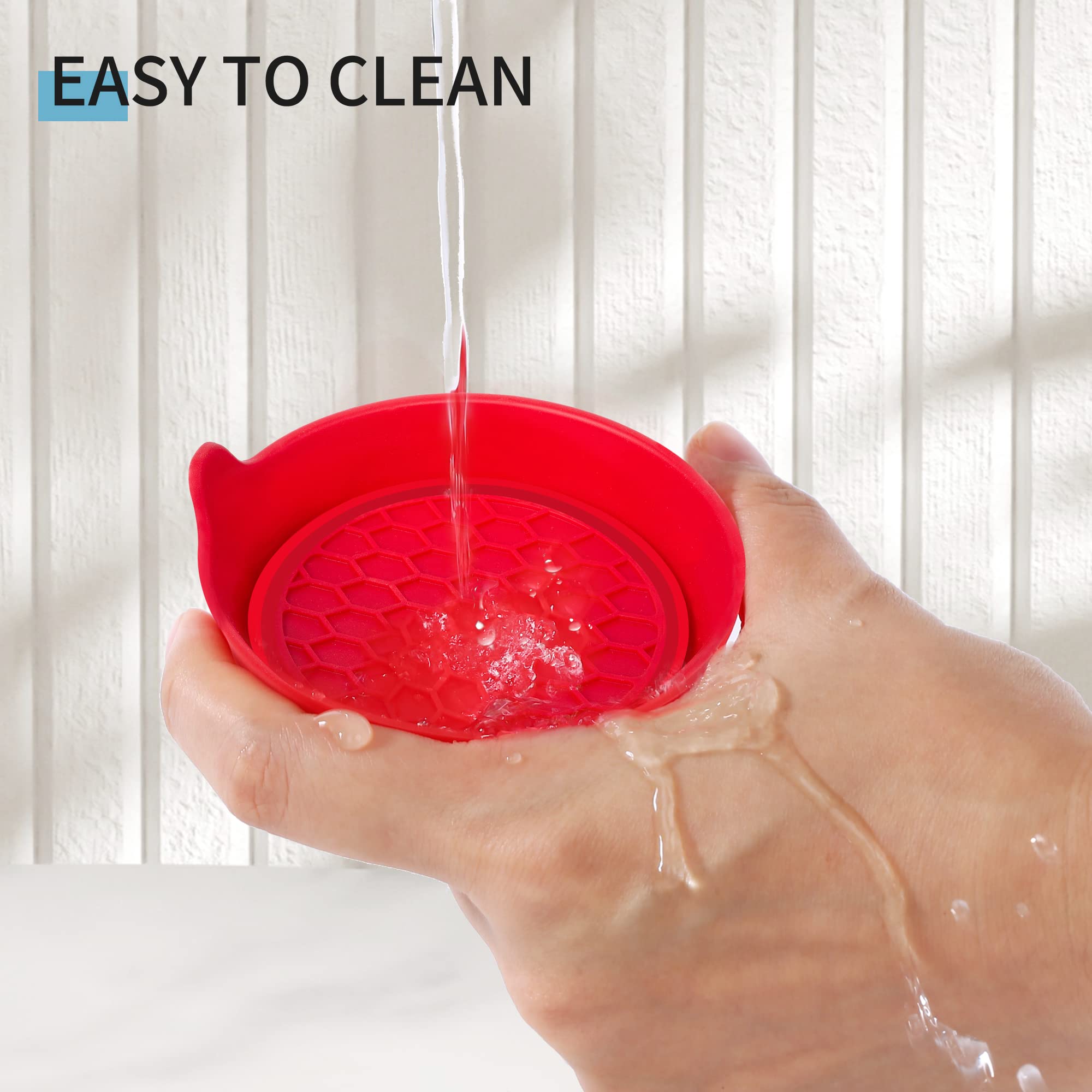 Amooca Car Cup Coaster Universal Automotive Waterproof Non-Slip Cup Holders Sift-Proof Spill Holder Car Interior Accessories 4 Pack Red