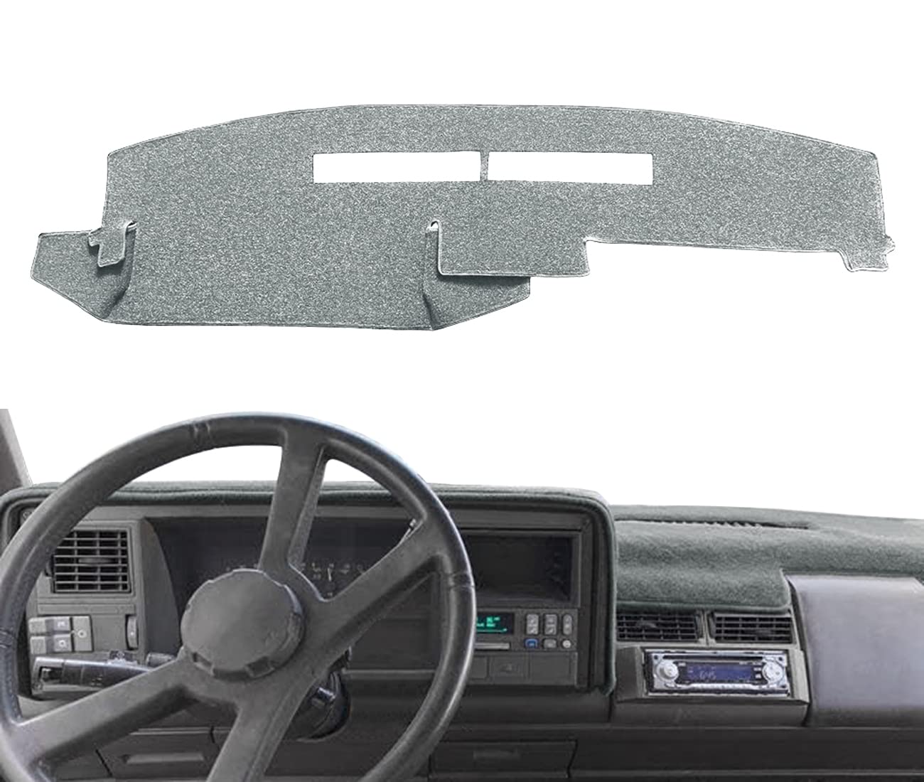 Yiz Dashboard Cover Mat for Chevy Silverado/GMC Sierra 88-94, Dark Gray, Fits C1500 C2500 C3500 K1500 K2500 K3500, Pickup Truck