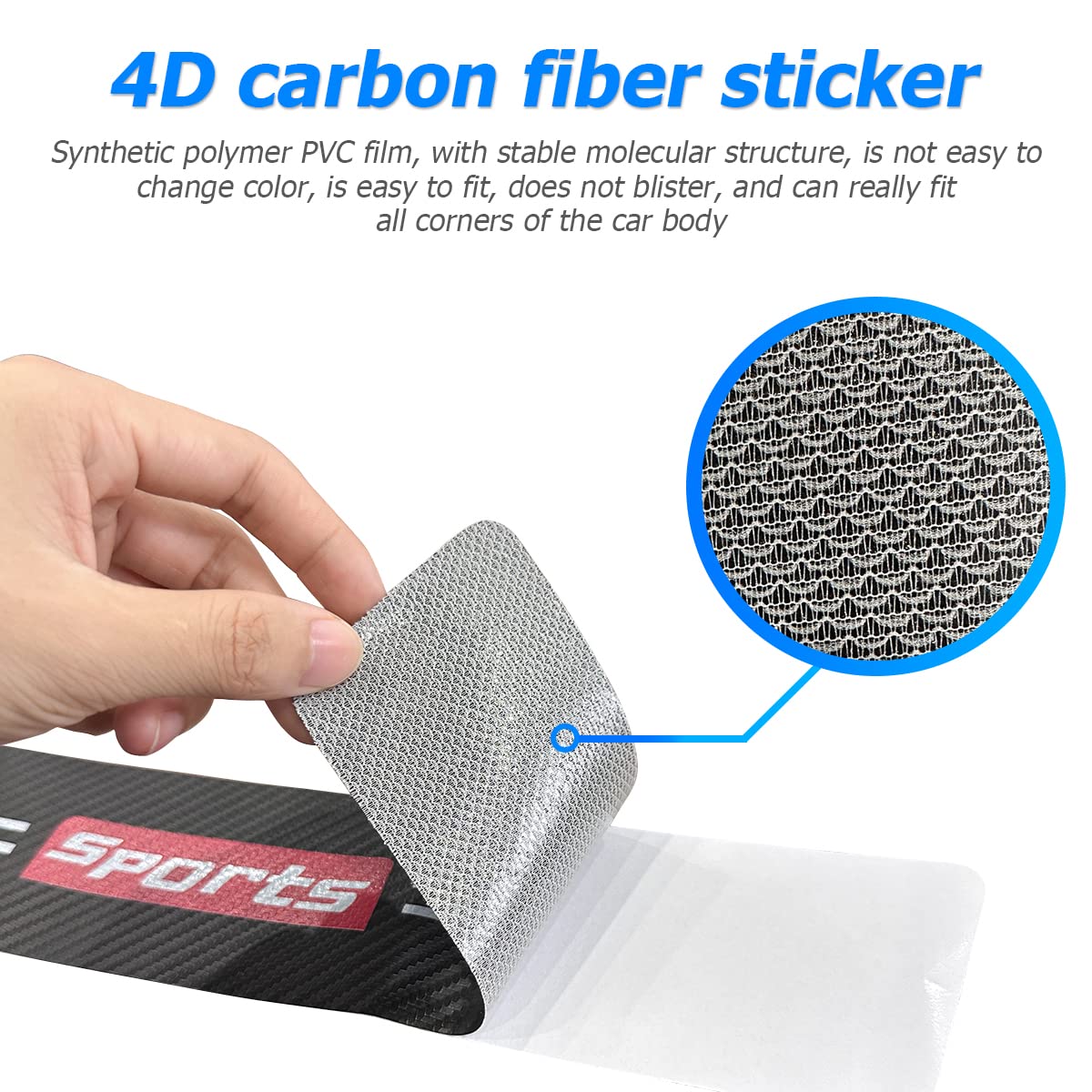 4Pcs Car Door Sill Protector And 1Pcs Rear Bumper Guard, Carbon Fiber Anti-Scratch Cover Strips, Trunk Door Entry Edge Protection Sticker, Auto Accessories Universal For Most Vehicles (White/Sport)