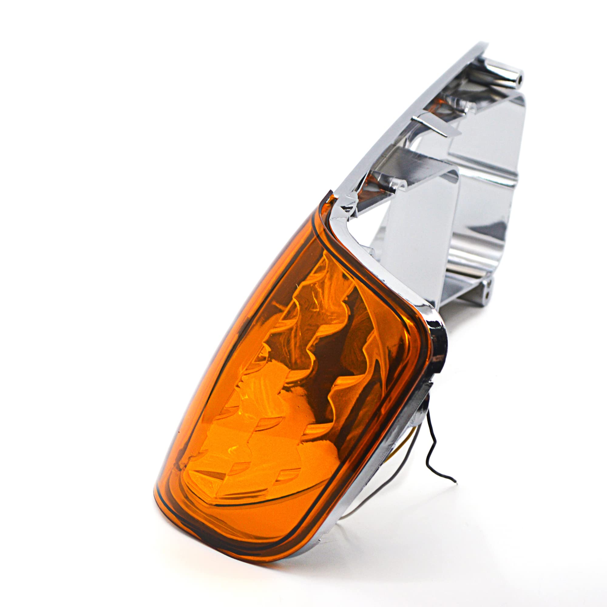 Torque Headlight Bezel Driver Left Side Replacement for 1989-2002 Freightliner FLD semi Trucks with Amber LED Turn Signal Light Assembly DOT SAE Approved 3 Wires LH (TR039-L)