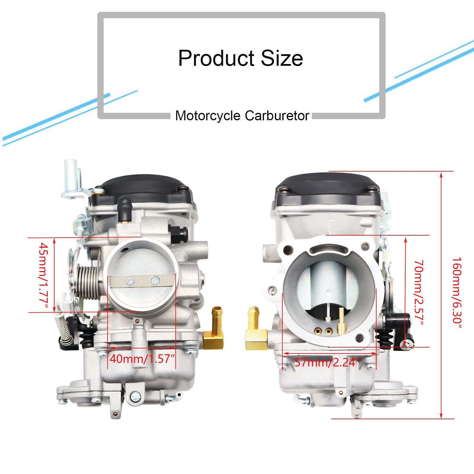 Cv40 Carburetor Replacement For Harley Davidson Sportster 1200 Xlh1200 Sportster 883 Xl883 1998-2016 / Softail 1988-2017 / Dyna Fxr Fxd 1988-2016 / Touring 1988-2016 27490-04